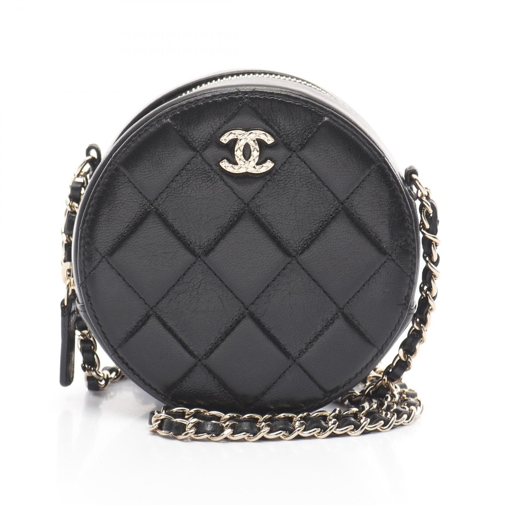 Chanel Chanel Matelasse Lambskin Mini Shoulder Bag Leather Shoulder Bag in Black, Women's