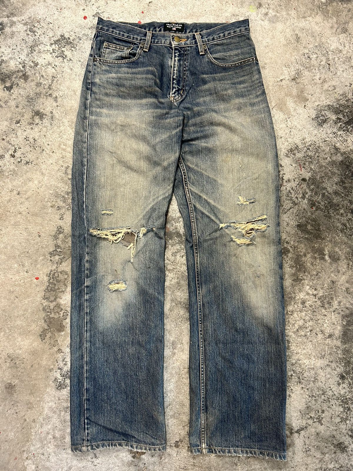 Polo Ralph Lauren Ralph Lauren Vintage Ripped Denim Jeans Size US 34 / EU 50 - 1 Thumbnail