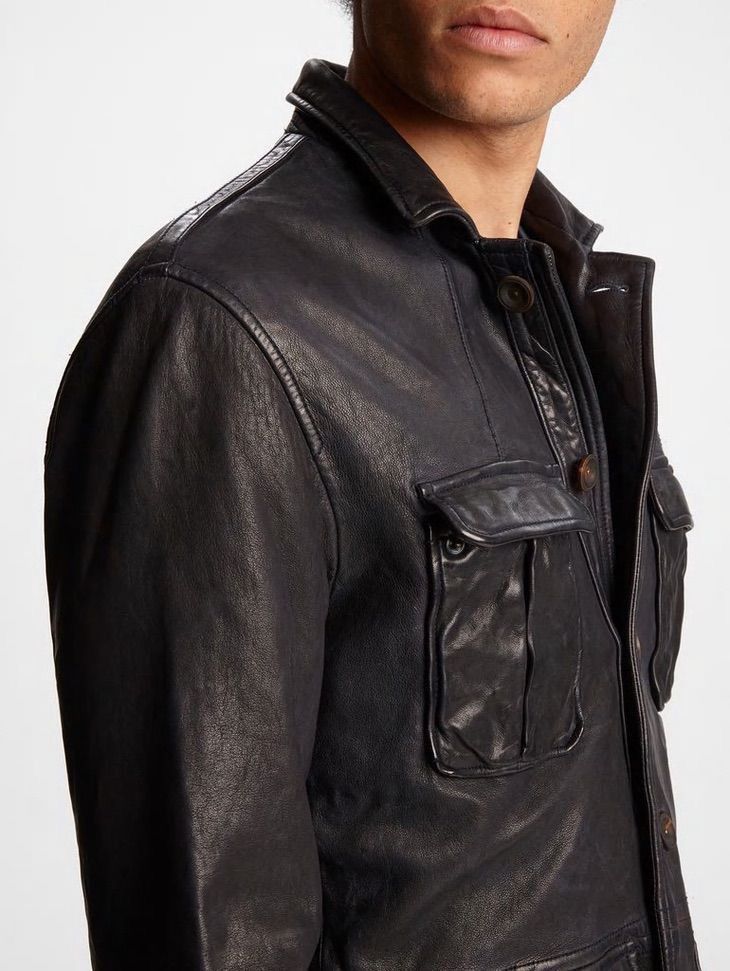 John Varvatos Washed waxed leather jacket. Size EU 50 USA 40 Size US M / EU 48-50 / 2 - 3 Thumbnail