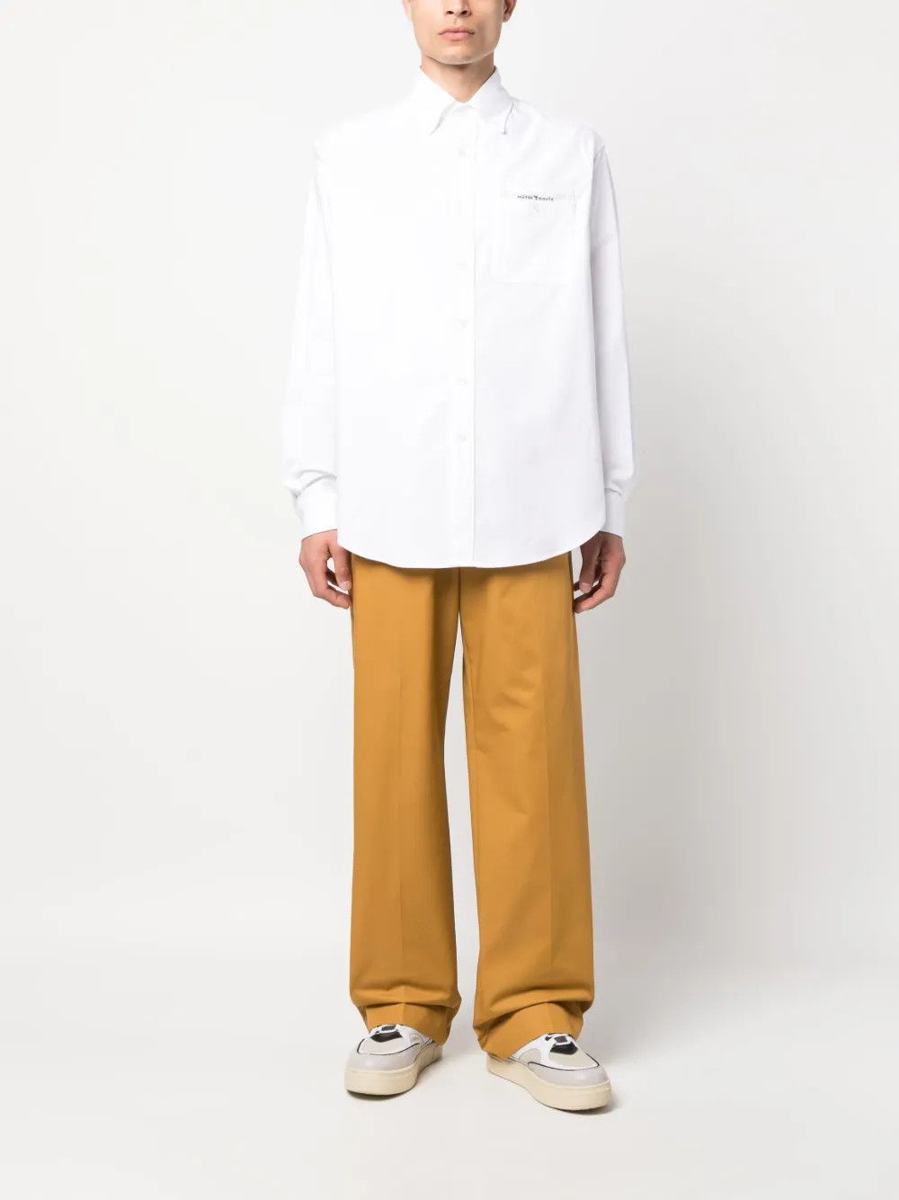Palm Angels o1y0325 Logo Solid Color Shirt in White Size US M / EU 48-50 / 2 - 5 Thumbnail