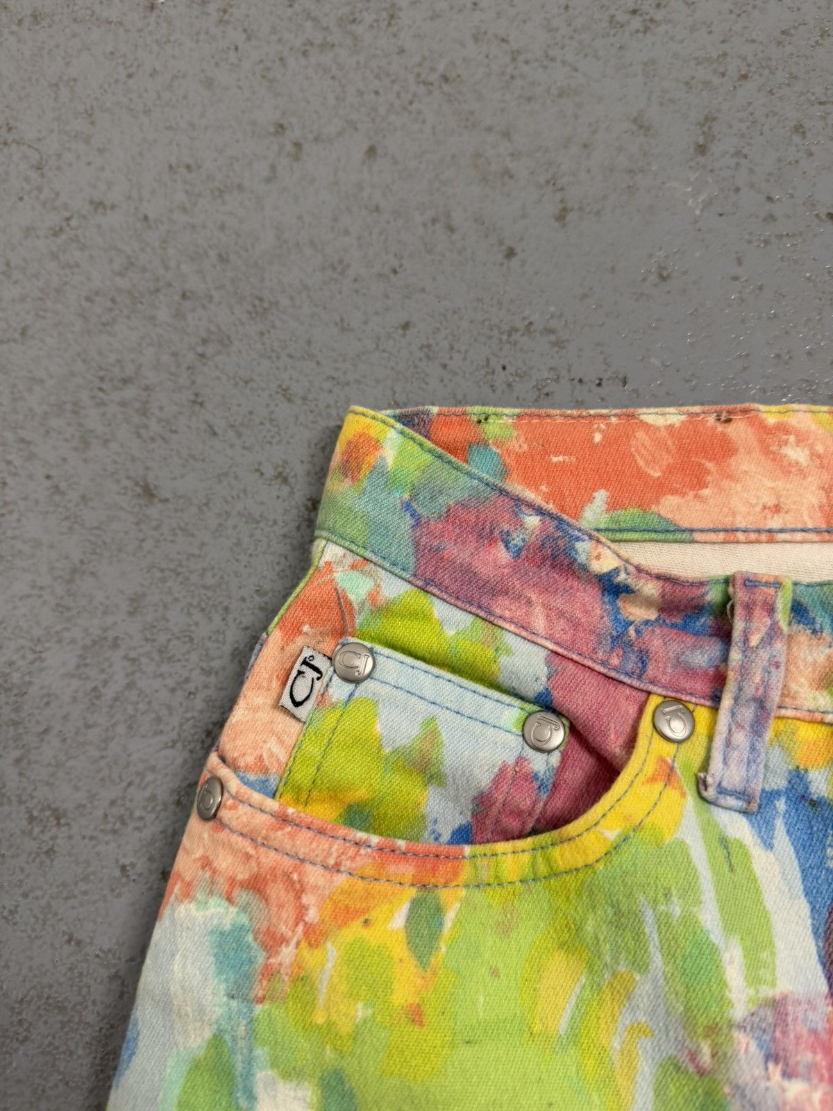 Just Cavalli Vintage Cavalli Jeans Rainbow Overprinted Jeans Size 27" / US 4 / IT 40 - 6 Thumbnail