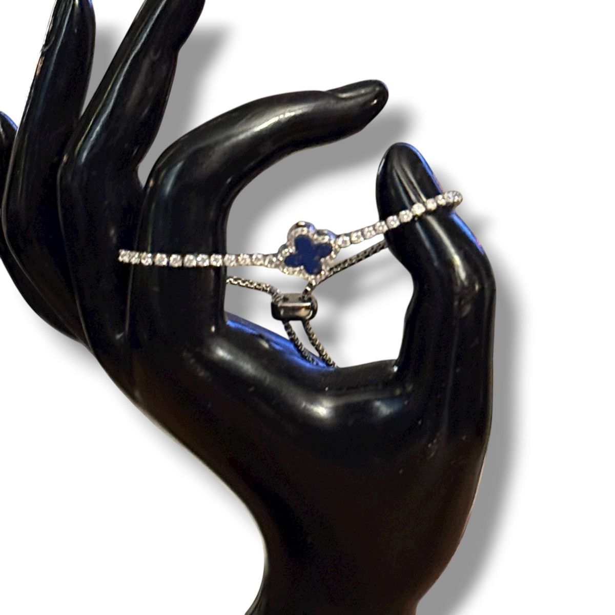 Other Silver tone blue clover bolo tennis bracelet Size ONE SIZE - 3 Thumbnail