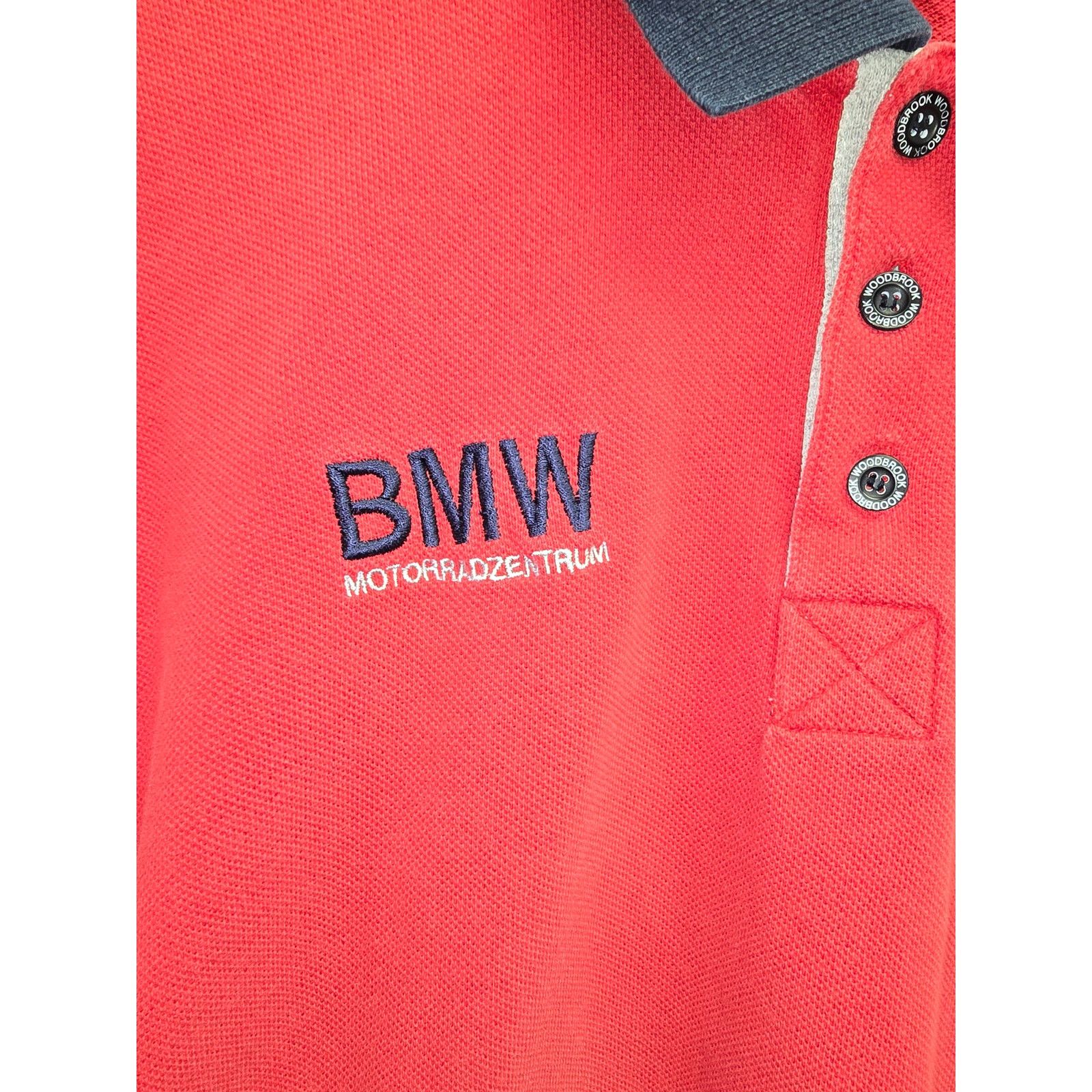 Vintage BMW Red Polo Woodbrook Embroidered Motorcycle Center Shirt Size US XL / EU 56 / 4 - 2 Thumbnail
