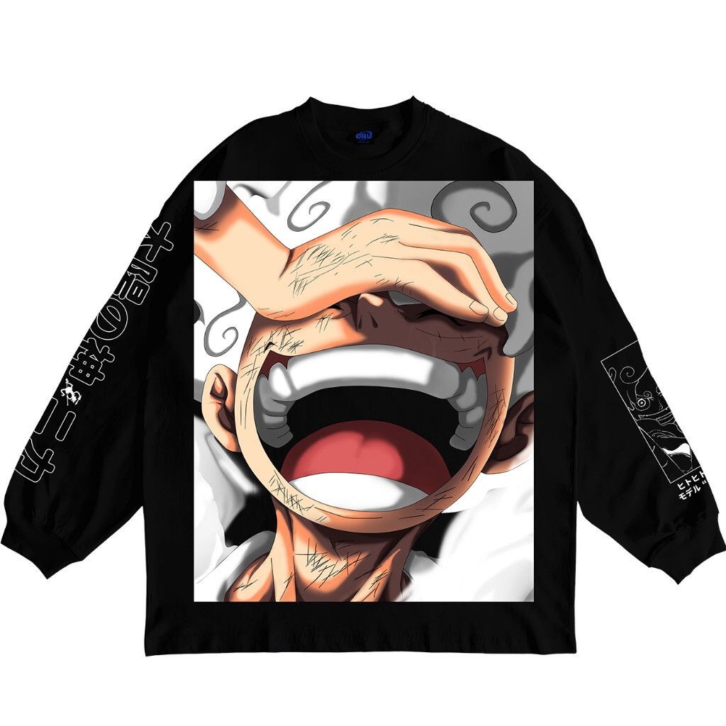 image of Anima x Movie One Piece Yonkou Luffy Longsleeve in Black, Men's (Size XL)