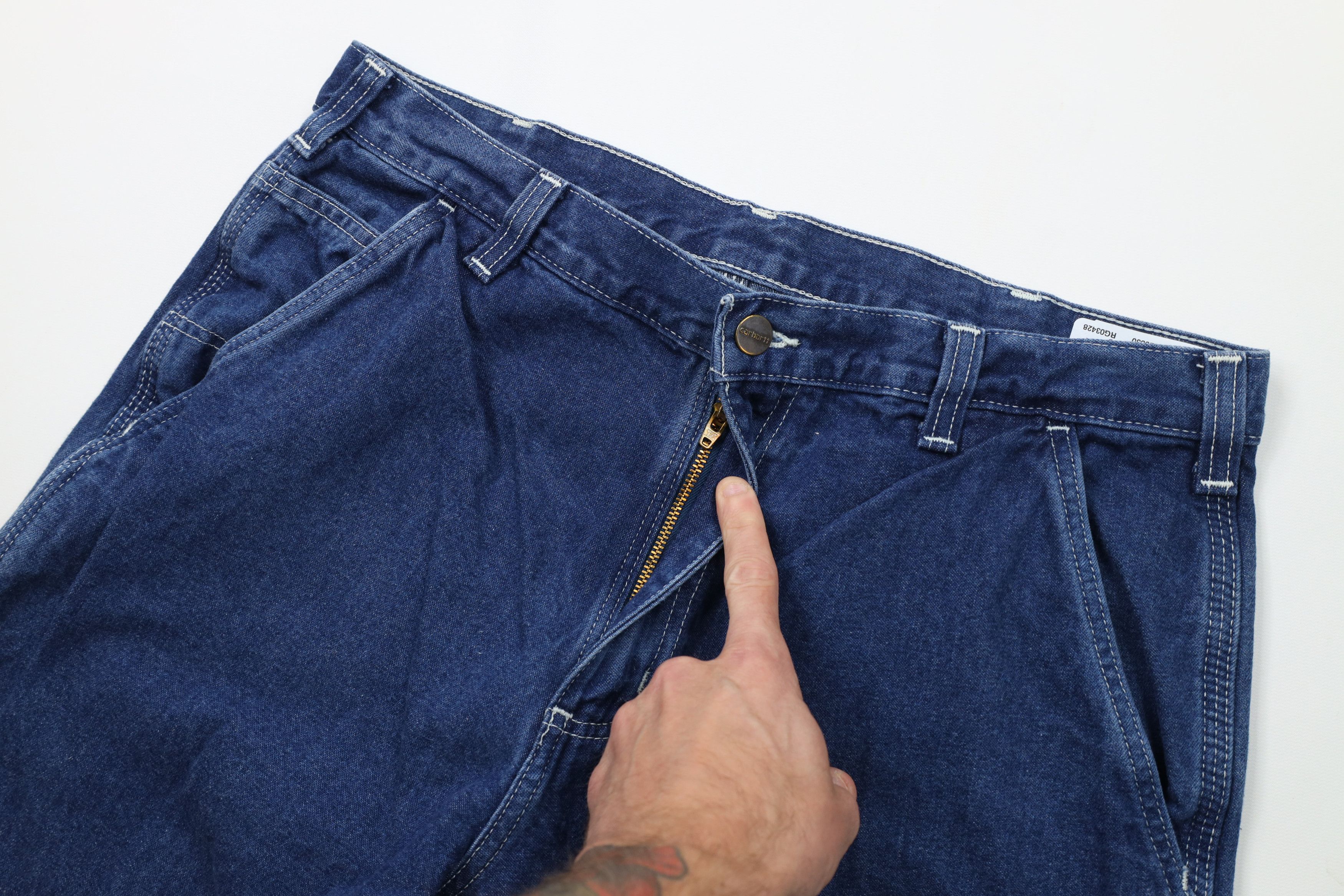 Carhartt Vintage Carhartt Wide Leg Dungaree Denim Jeans Cotton Size US 34 / EU 50 - 6 Thumbnail