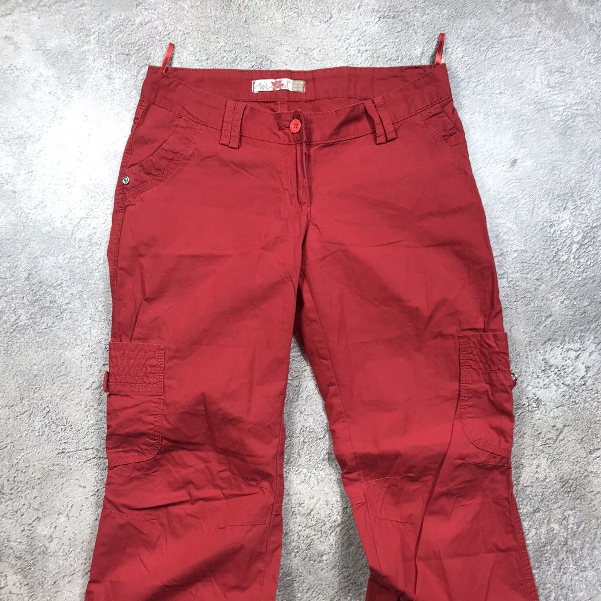 Japanese Brand vintage cargo pants flared low rise japan casual y2k 90s Size 29" - 3 Thumbnail
