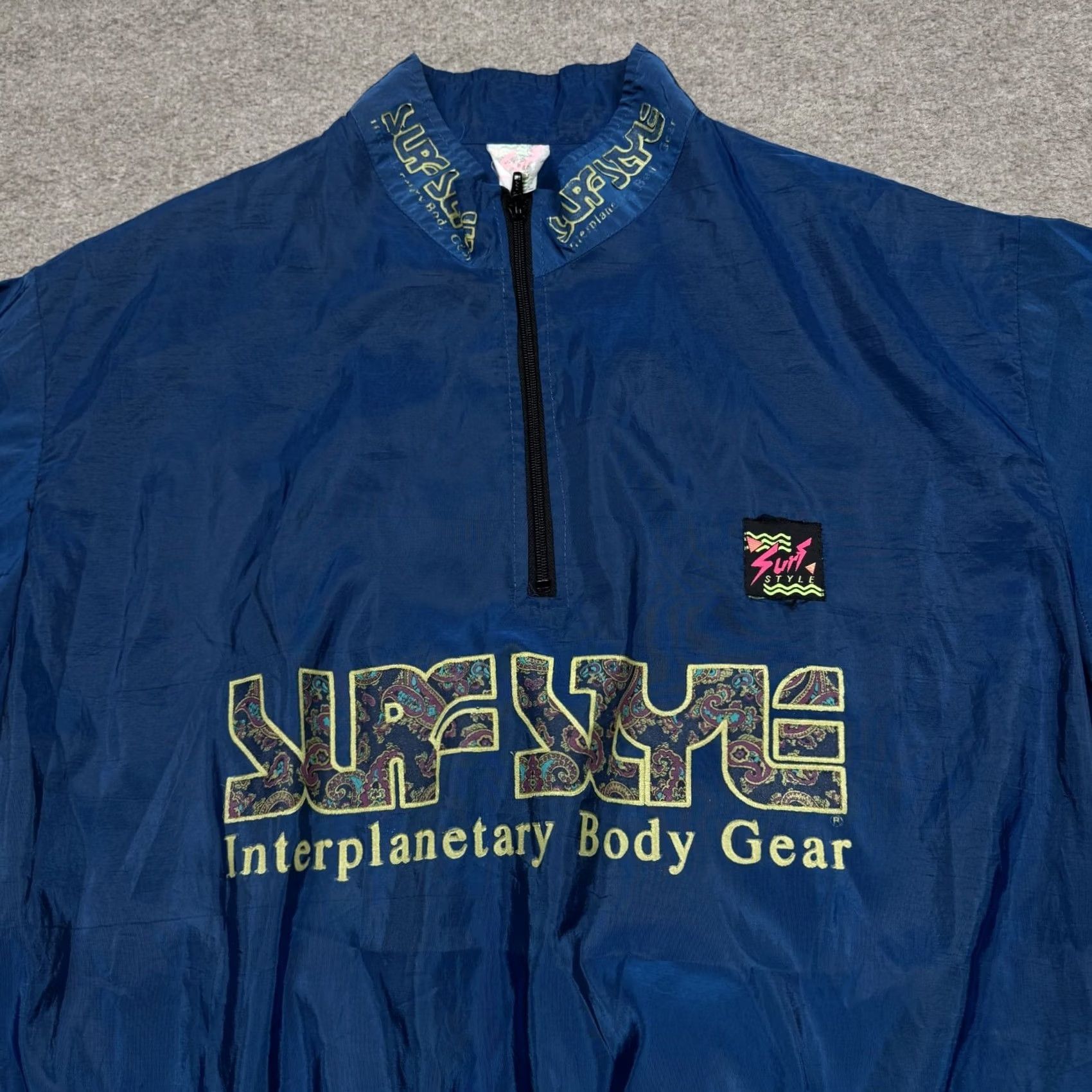 Vintage Vintage Surf Style Jacket Men's L Blue 90s Windbreaker/Softshell Nylon Zip Quarter 1/4 Zip Logo Size US L / EU 52-54 / 3 - 3 Thumbnail