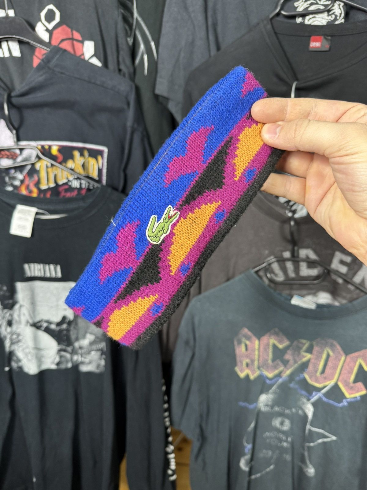 Lacoste × Vintage 80s Lacoste Handband Aztec Style Made in France Vintage Size ONE SIZE - 9 Thumbnail
