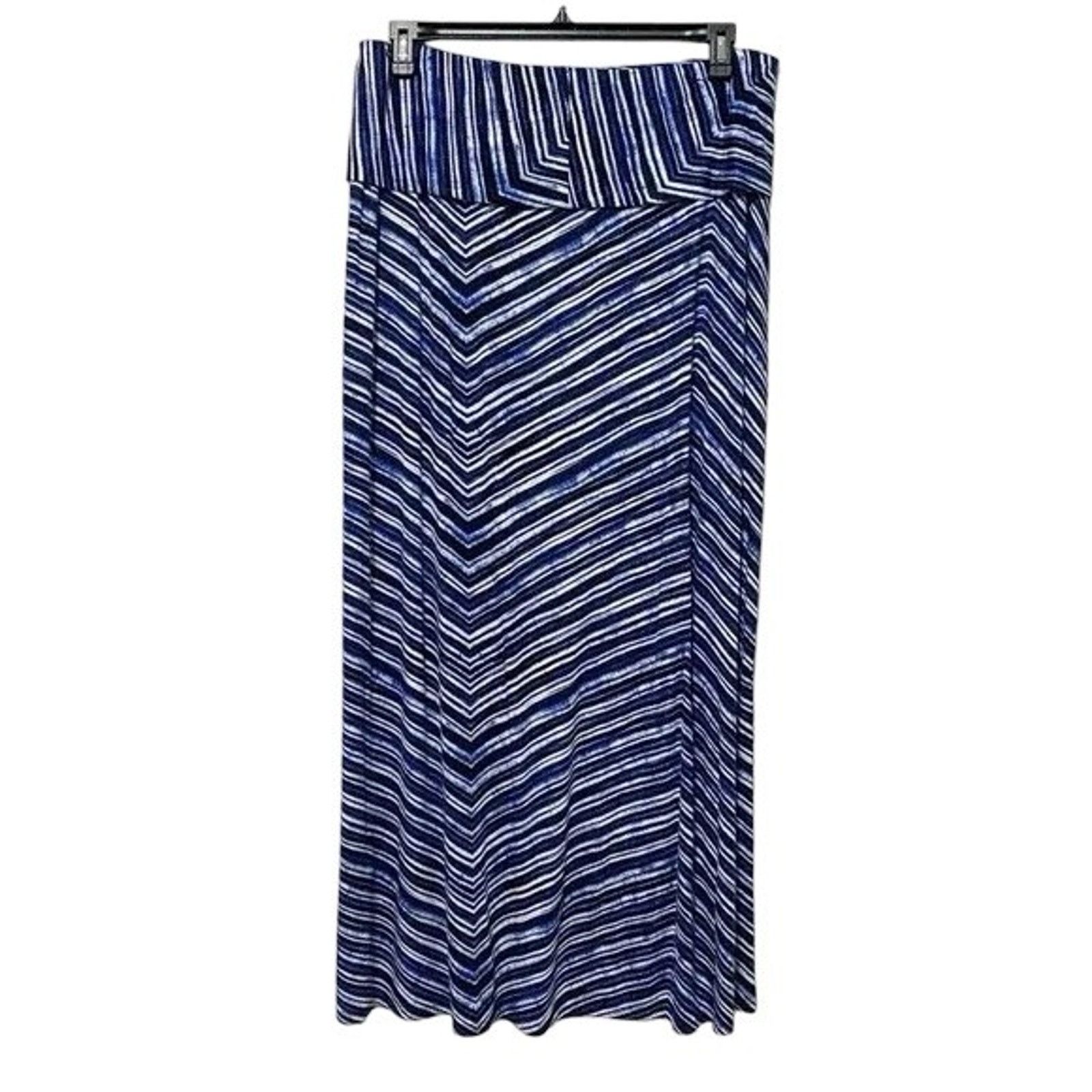 Calvin Klein Calvin Klein Maxi Skirt Women Small Blue White Patterned Size 36" / US 14 / IT 50 - 1 Thumbnail