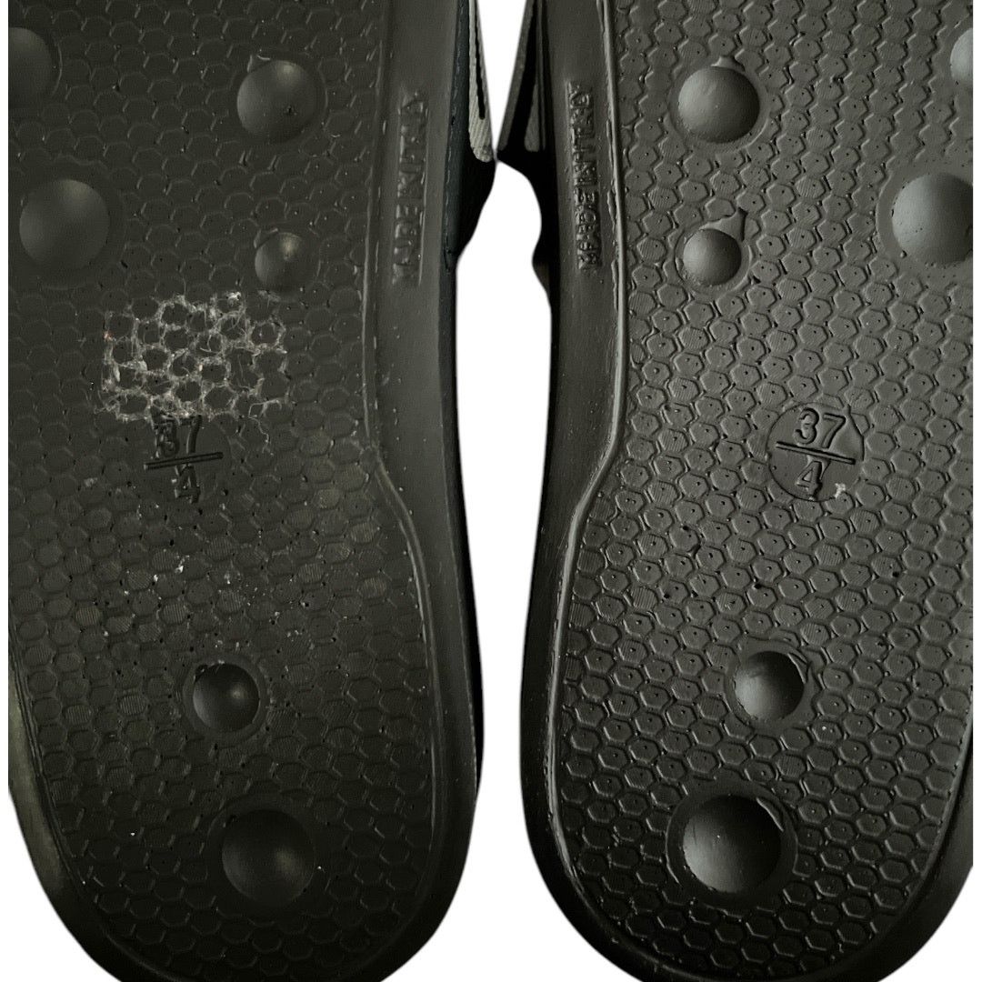 Mario Valentino VALENTINO Black Footbed Gaia Leather Slide Sandals, IT37 Size US 7 / EU 40 - 9 Thumbnail