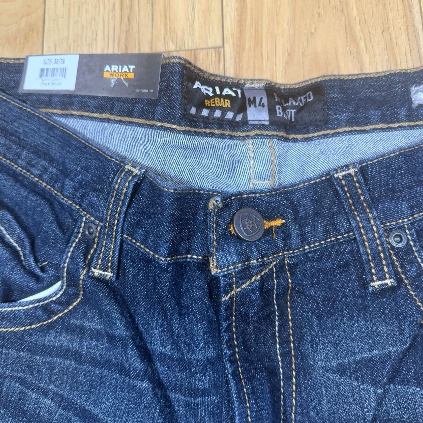 Ariat Ariat Jeans Relaxed Bootcut Mens 38x30 Dark Blue DuraStretch NWT Rebar M4 Size US 38 / EU 54 - 5 Thumbnail