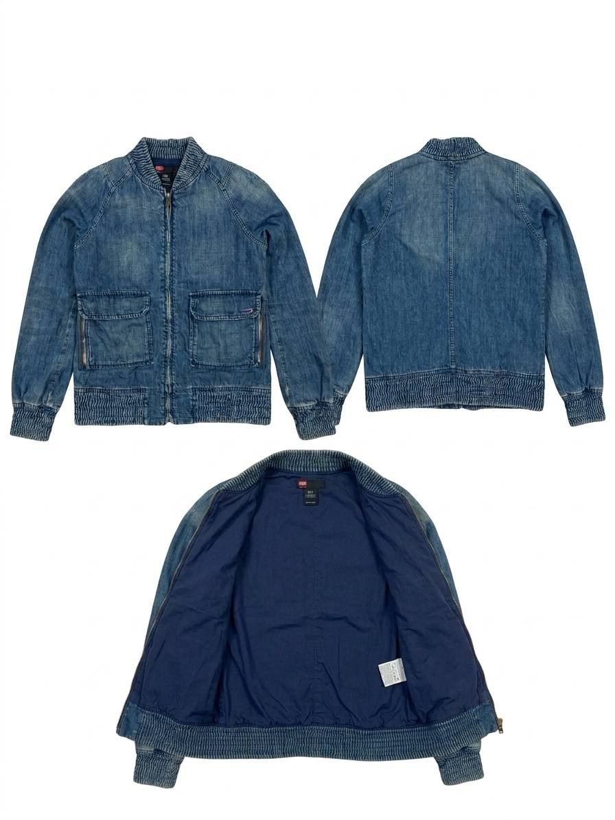 Diesel Diesel Made in Italy Vintage Denim Bomber Jacket - Small Size US S / EU 44-46 / 1 - 2 Thumbnail