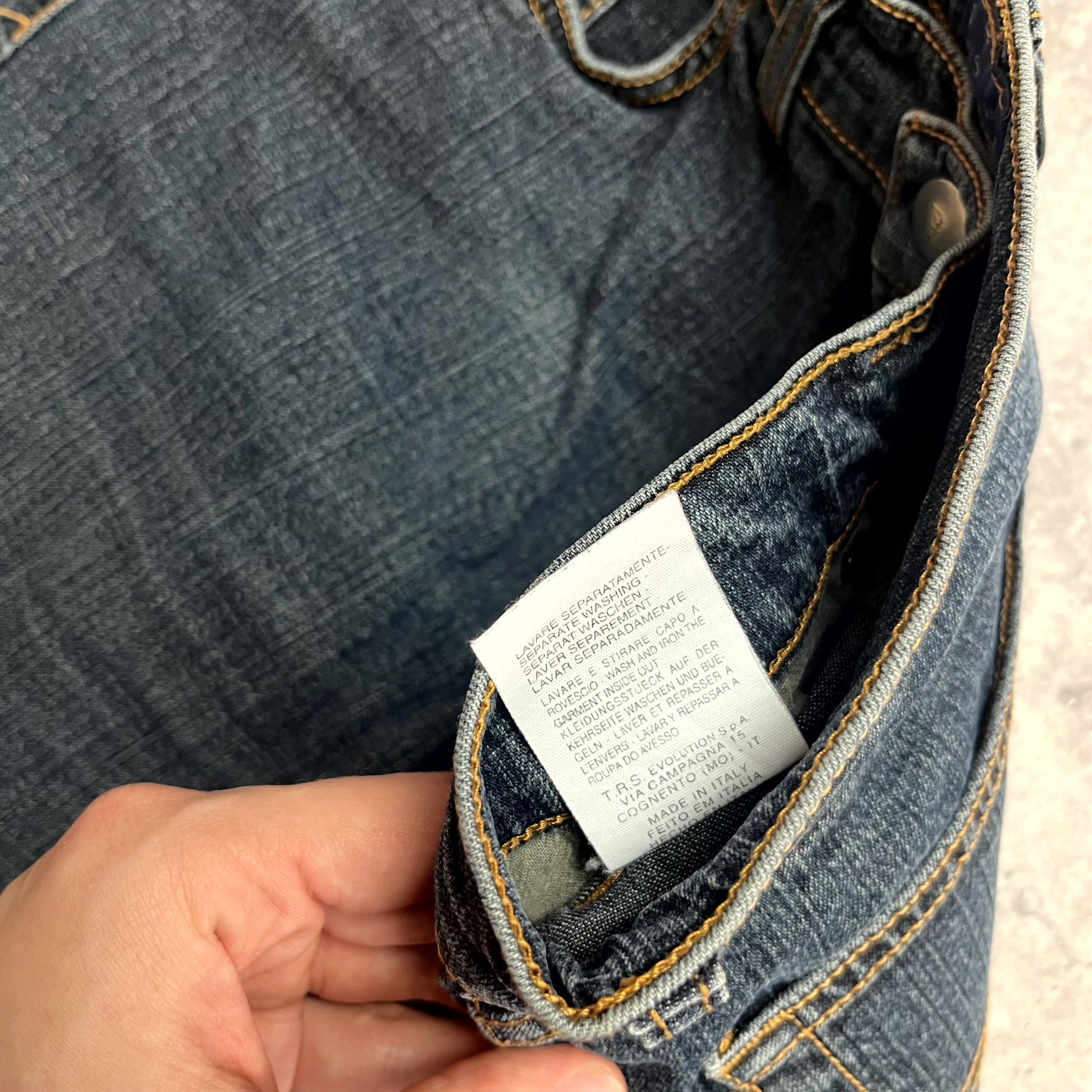 Trussardi Y2K Trussardi Navy Blue Straight Denim Jeans Size 29 UK 27 Size 29" - 7 Thumbnail