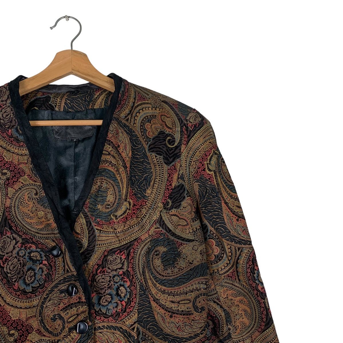 Japanese Brand Prinzipal Paisley Graphic Pig Leather Jacket #0909-C40 Size M / US 6-8 / IT 42-44 - 5 Thumbnail