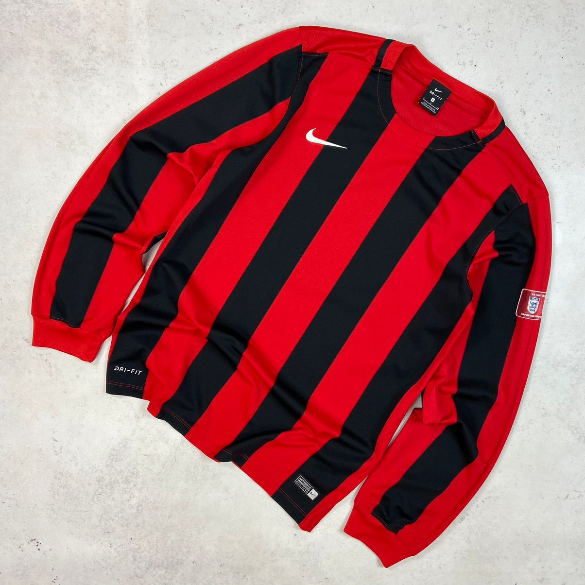 Pre-owned Nike X Soccer Jersey 00s Vintage Stripped Nike Longsleeve Jersey Blokecore Swoosh In Red