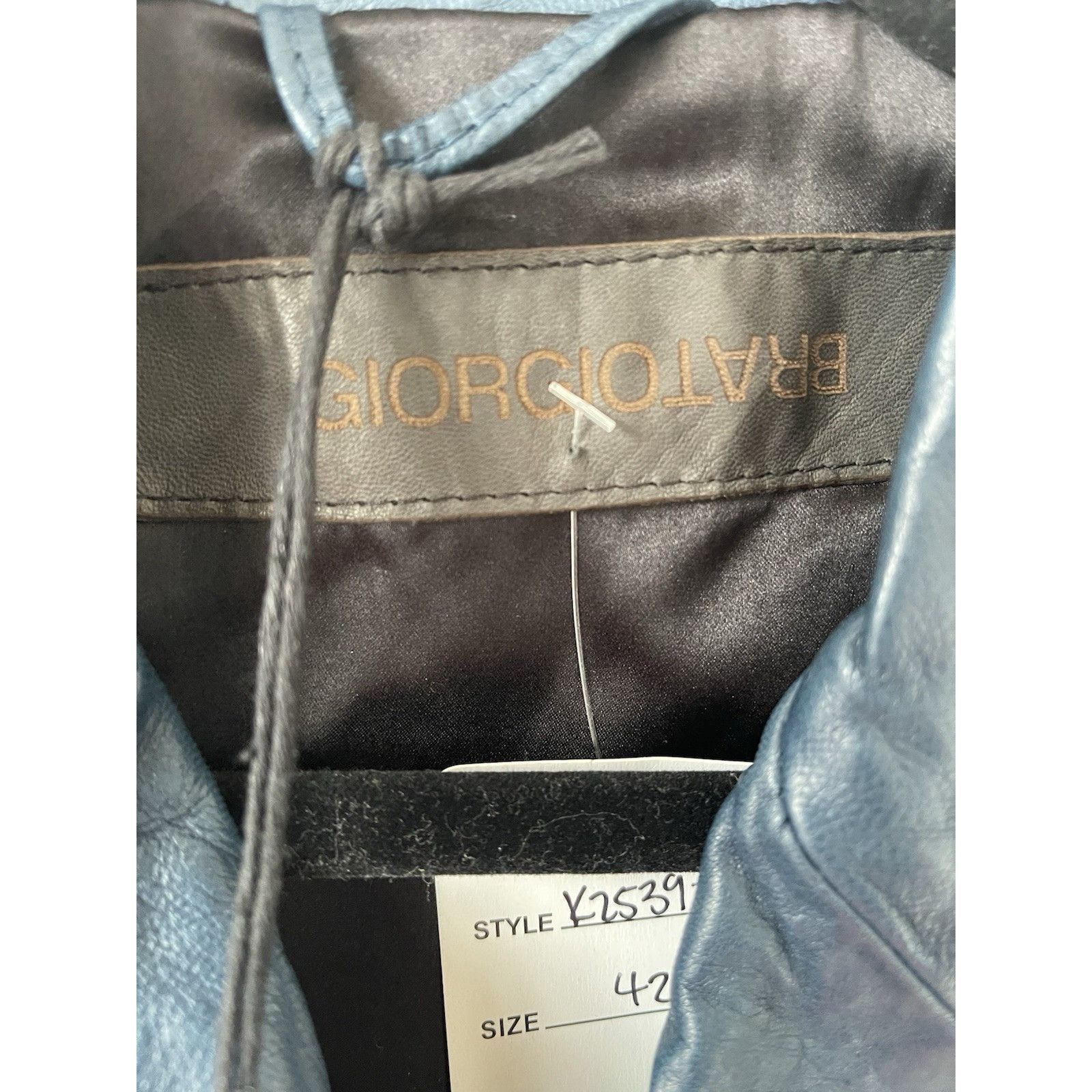 Giorgio Brato Giorgio Brato Boxy Biker Leather Jacket Topazio Blue IT42 NW Size M / US 6-8 / IT 42-44 - 7 Thumbnail