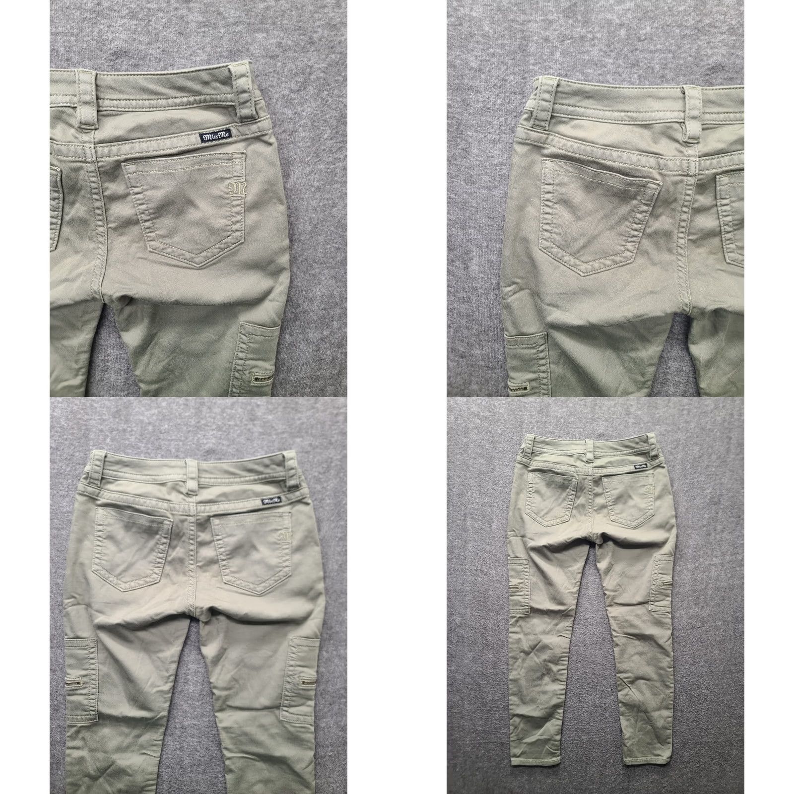 Miss Me Miss Me Pants Womens 29x29 Skinny Fit Mid Rise Cargo Sage Green Twill Pants Women 29 Green Cargo Skinny Twill Rise Mid 29in Inseam Slim Button Zip Size 29" - 9 Thumbnail