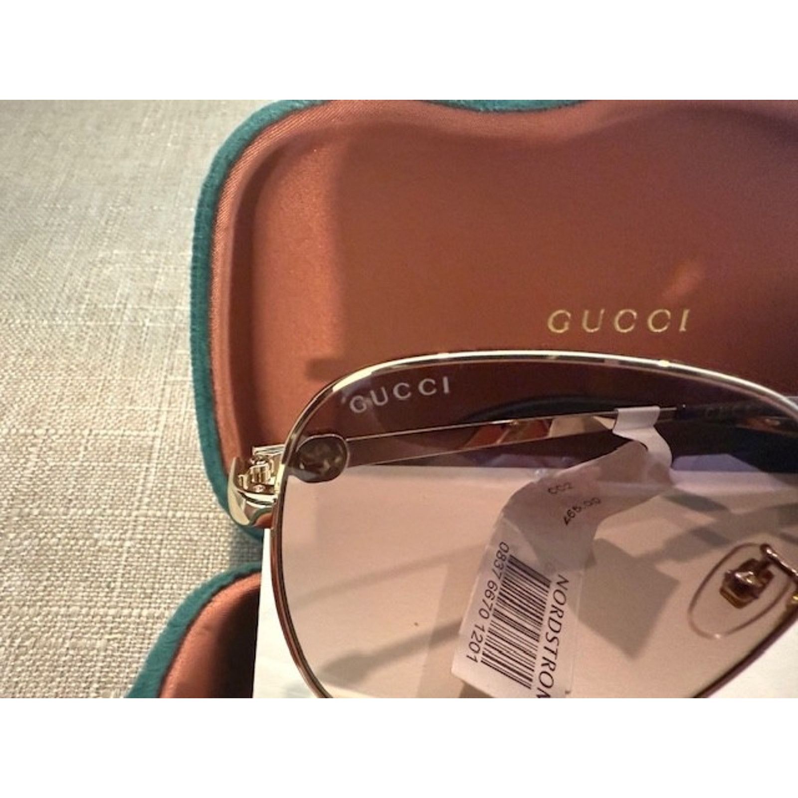 Gucci Gucci NWT Cut Out Square Sunglasses Gold Frame Size ONE SIZE - 2 Thumbnail