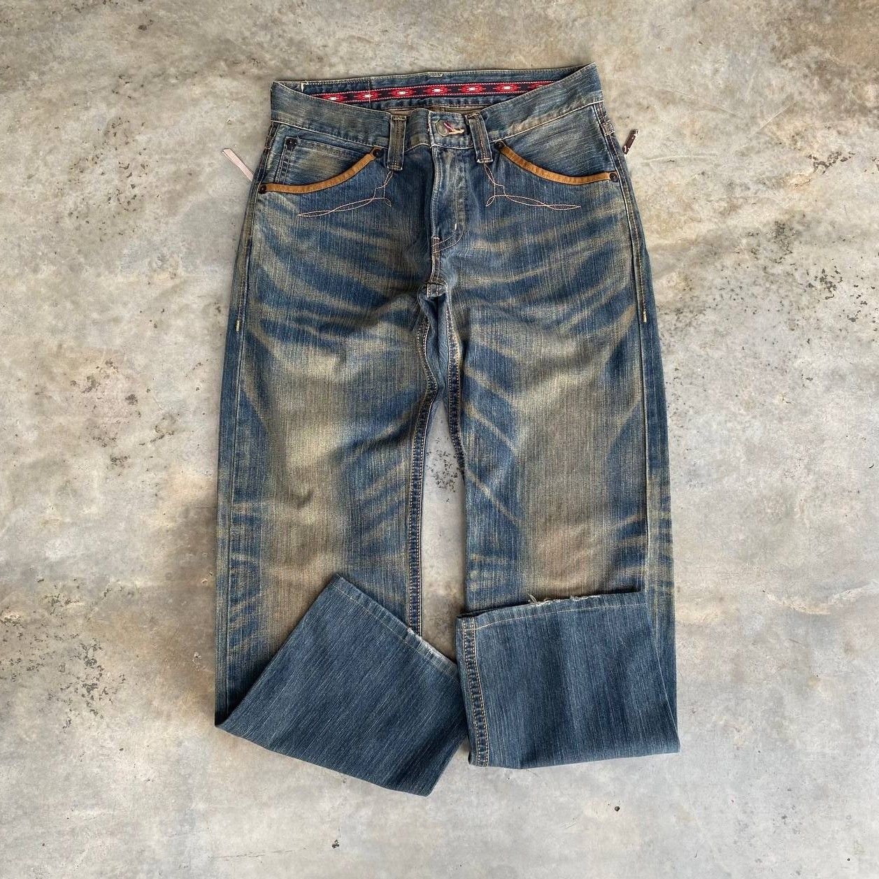 Edwin × Vintage RARE EDWIN JAPAN EXCLUSIVE VINTAGE RUSTY MUDWASH BJ07-19 Size US 32 / EU 48 - 10 Thumbnail