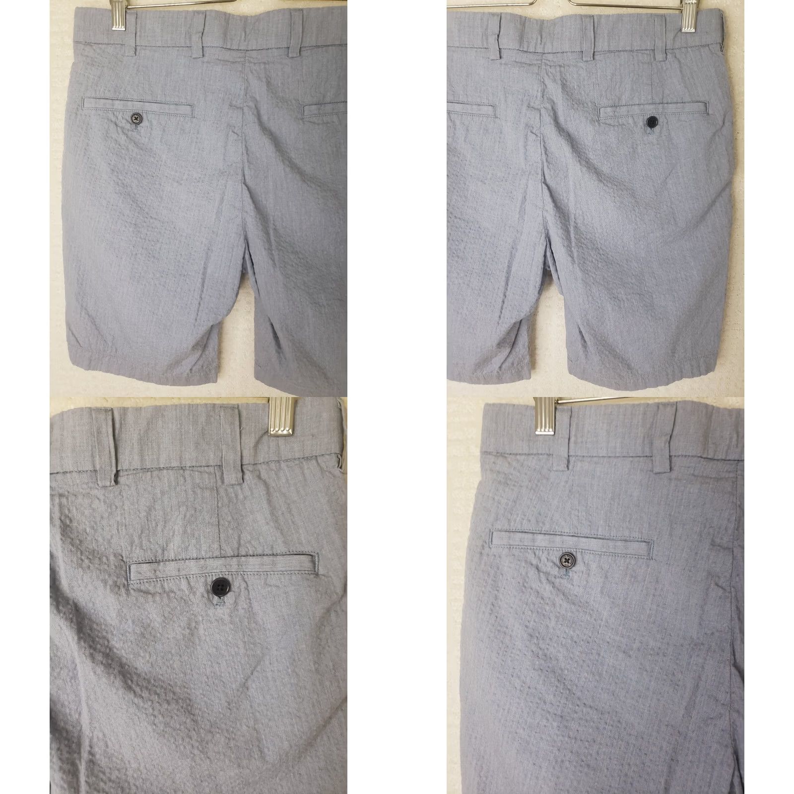 Brooks Brothers Brooks Brothers Bermuda Shorts Men's 34x9.5" Cotton Seersucker Stripe Navy Gray Seersucker Zip Front Casual Shorts Vintage No, 34, Regular Fit Size US 34 / EU 50 - 8 Thumbnail
