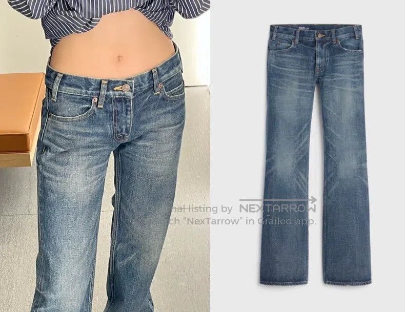 Celine CELINE Water Washed Distressed Low Rise Flared Denim Pants Size 26" / US 2 / IT 38 - 7 Thumbnail