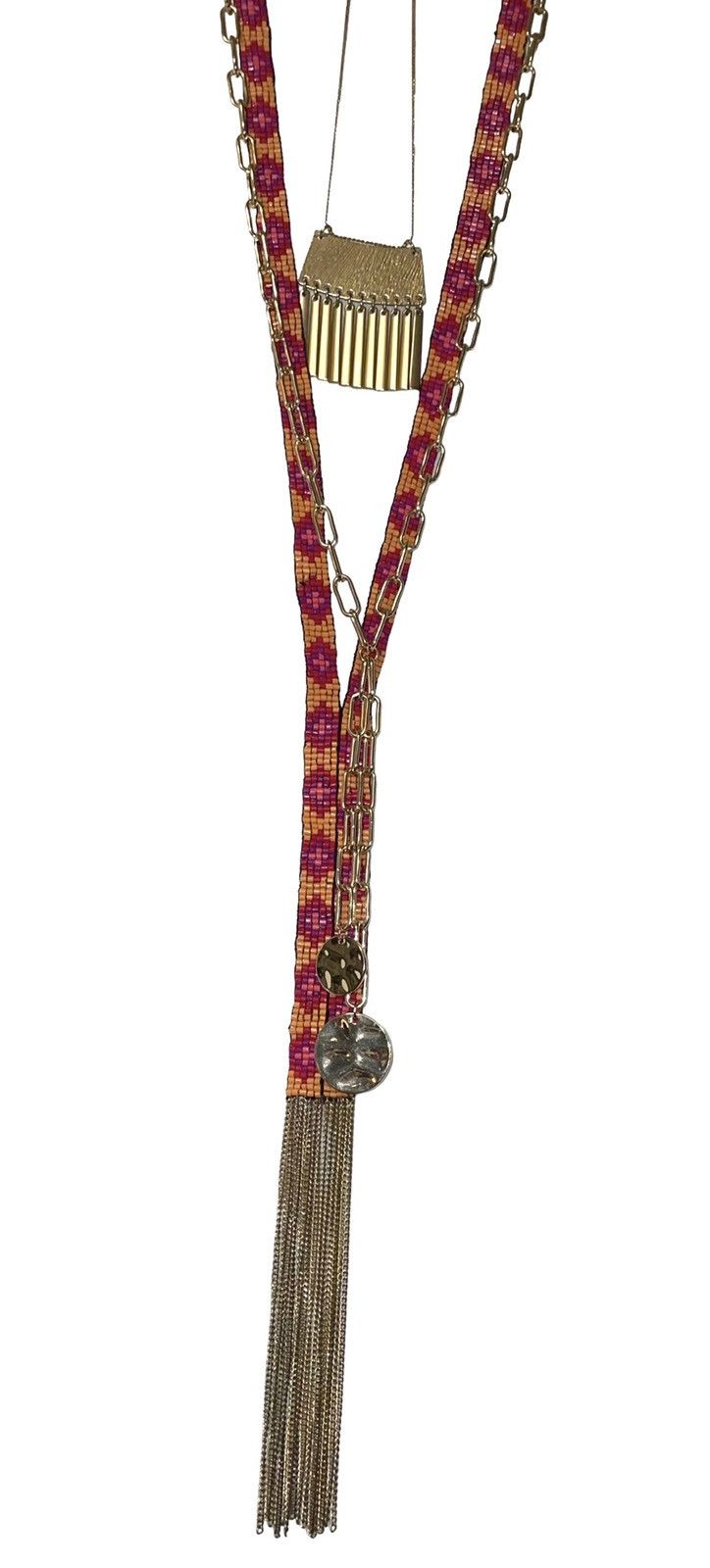 Vintage Vintage Huichol Beaded Metal Fringe 90’s Lariat by Sundance Size ONE SIZE - 4 Thumbnail