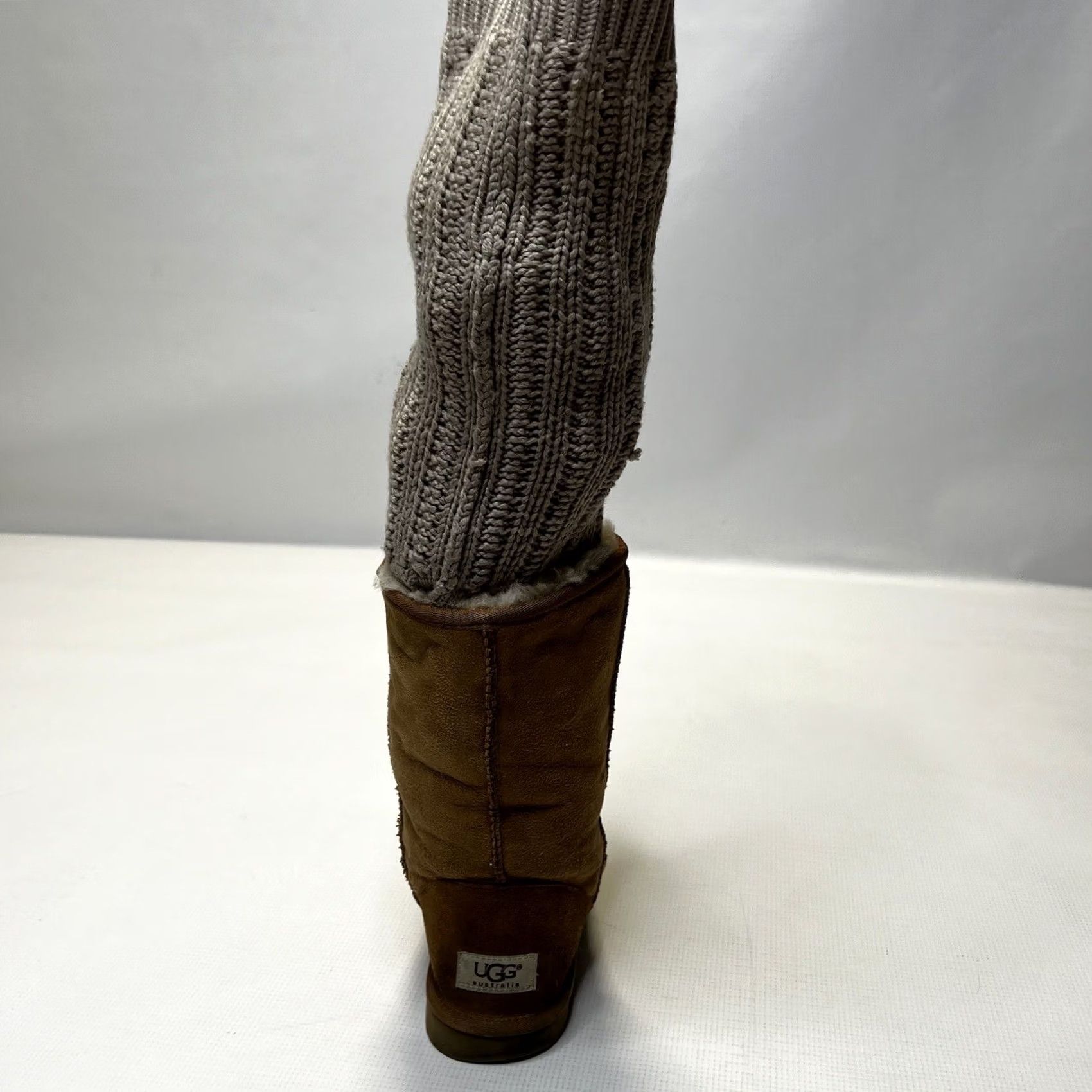 Ugg UGG Australia Women Tularosa Route Detachable Knit Collar Boots Chestnut Brown Size 7 Suede Sheepskin Lined Mid-Calf Boots Size US 7 / IT 37 - 3 Thumbnail