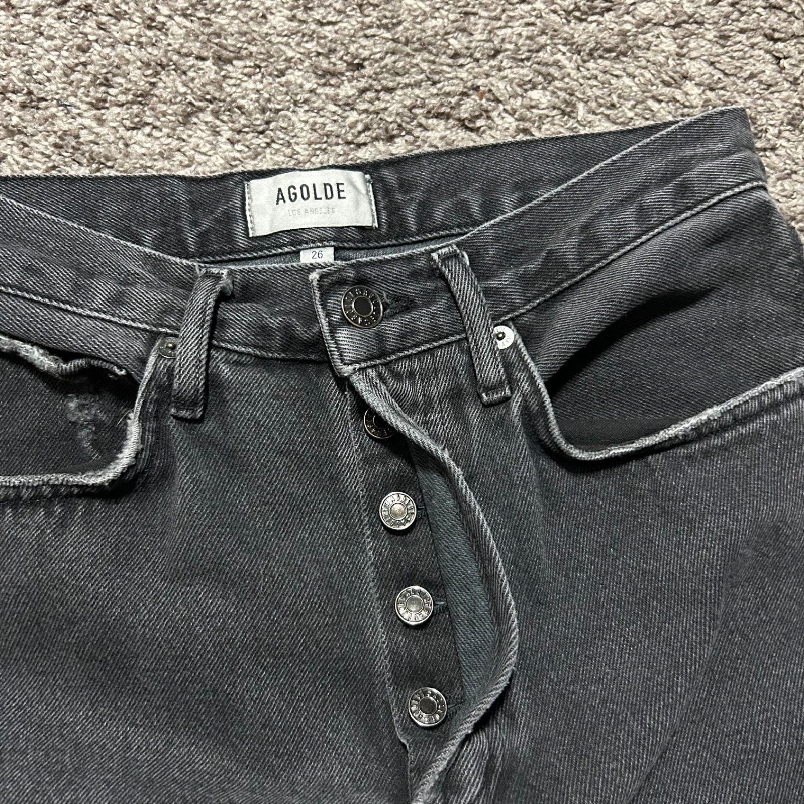 Agolde Agolde 90s Thrashed Jeans 90s Mid Rise Loose Smokestack Size 28" / US 6 / IT 42 - 5 Thumbnail