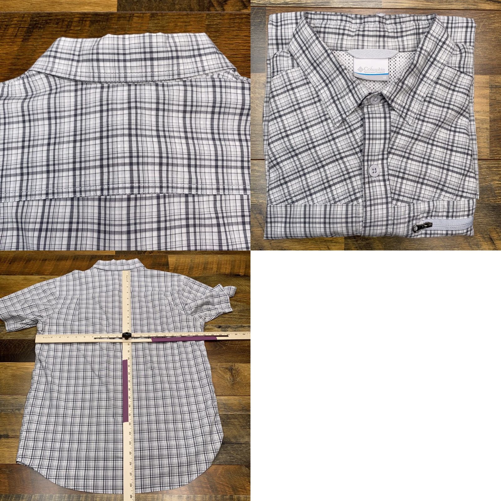 Vintage Columbia Shirt Adult Medium Gray Plaid Button-Up Outdoor Mens Size US M / EU 48-50 / 2 - 8 Thumbnail