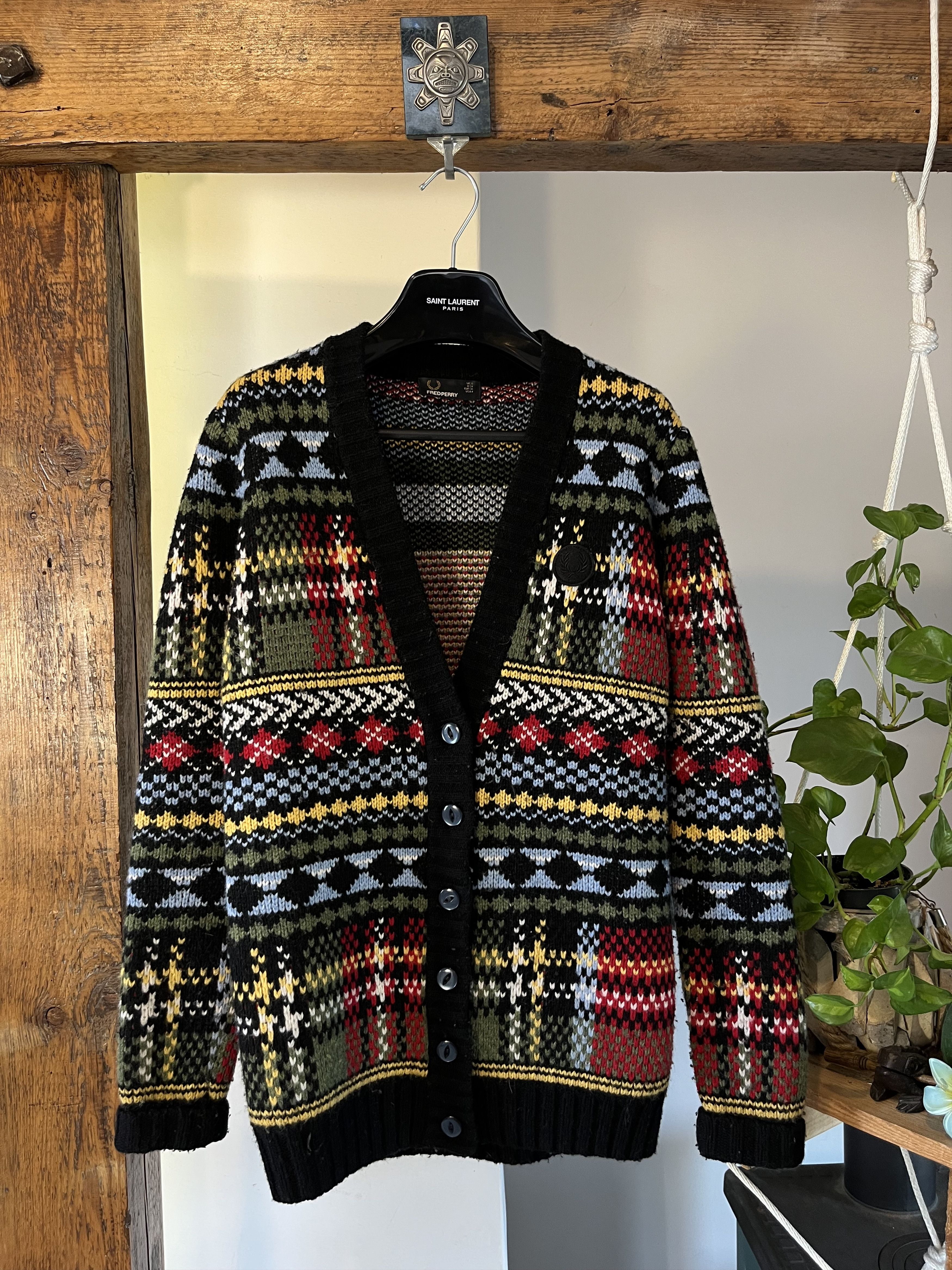 Fred Perry Fred Perry Chunky Wool Cardigan Multicolor Slim Fit Size US S / EU 44-46 / 1 - 1 Thumbnail