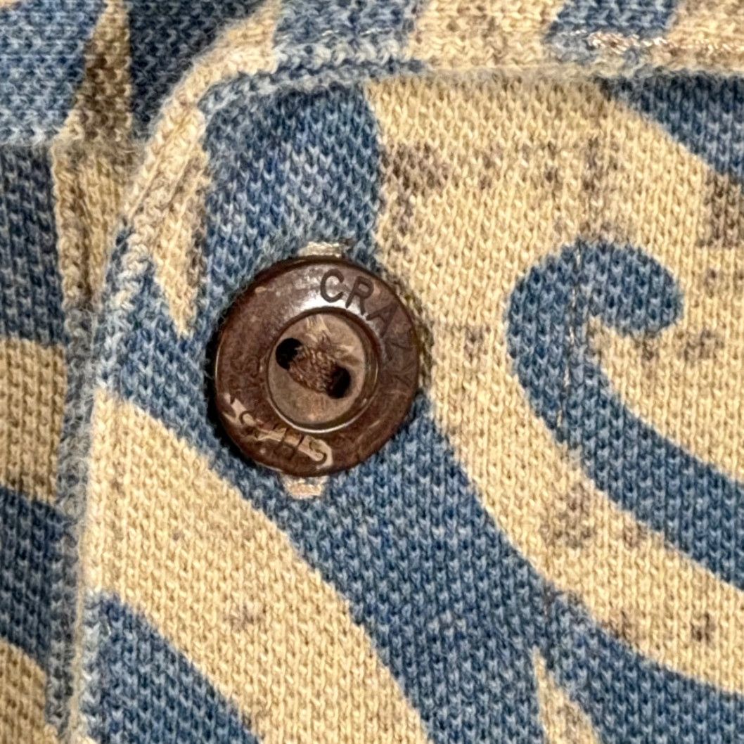 Vintage VINTAGE Crazy Shirts Polo Shirt Mens XL Brown Blue Tribal Wave Hawaiian Aloha Y2K Short Sleeve Cotton Size US L / EU 52-54 / 3 - 5 Thumbnail
