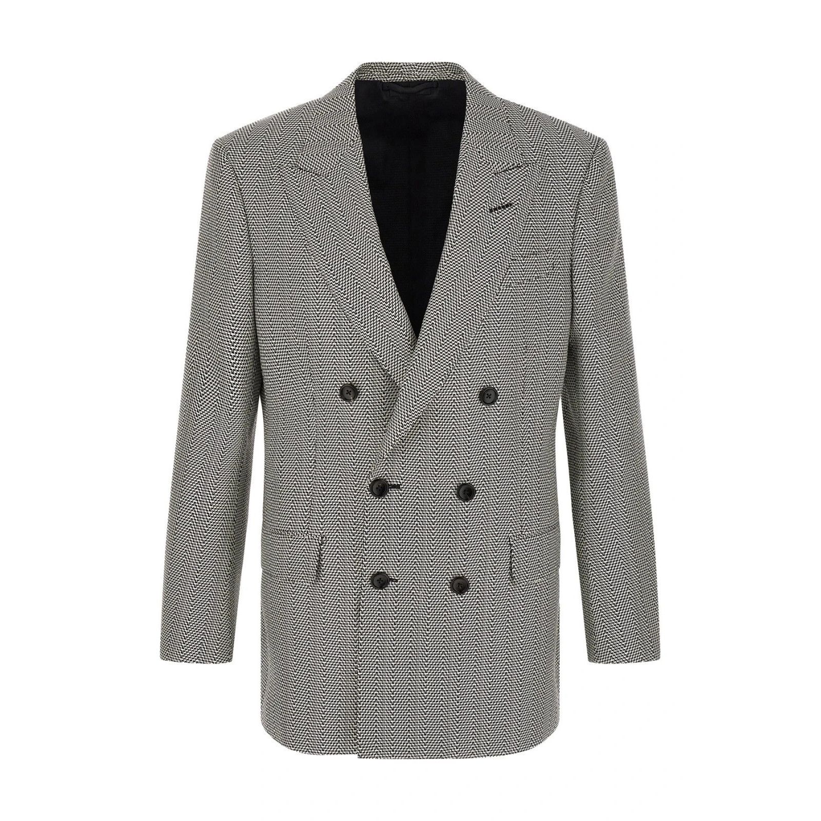 Tom Ford TOM FORD Jacquard Black White Silk Blazer New & Authentic (M Size US XL / EU 56 / 4 - 1 Thumbnail