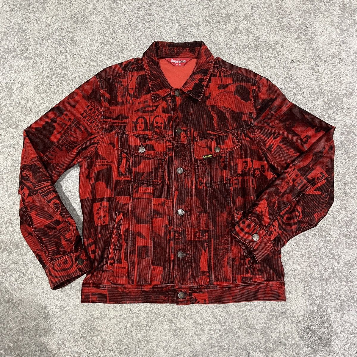 Supreme Supreme Vibrations Corduroy Trucker Jacket Red SS18 | Grailed