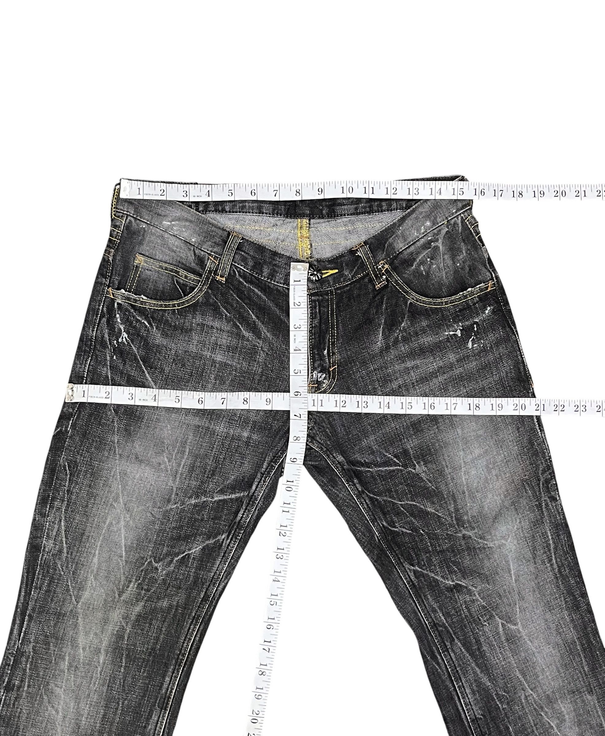 Seditionaries Vintage Army Of No! Punk Heavy Whiskers Flare Black Denim Size US 31 - 9 Thumbnail