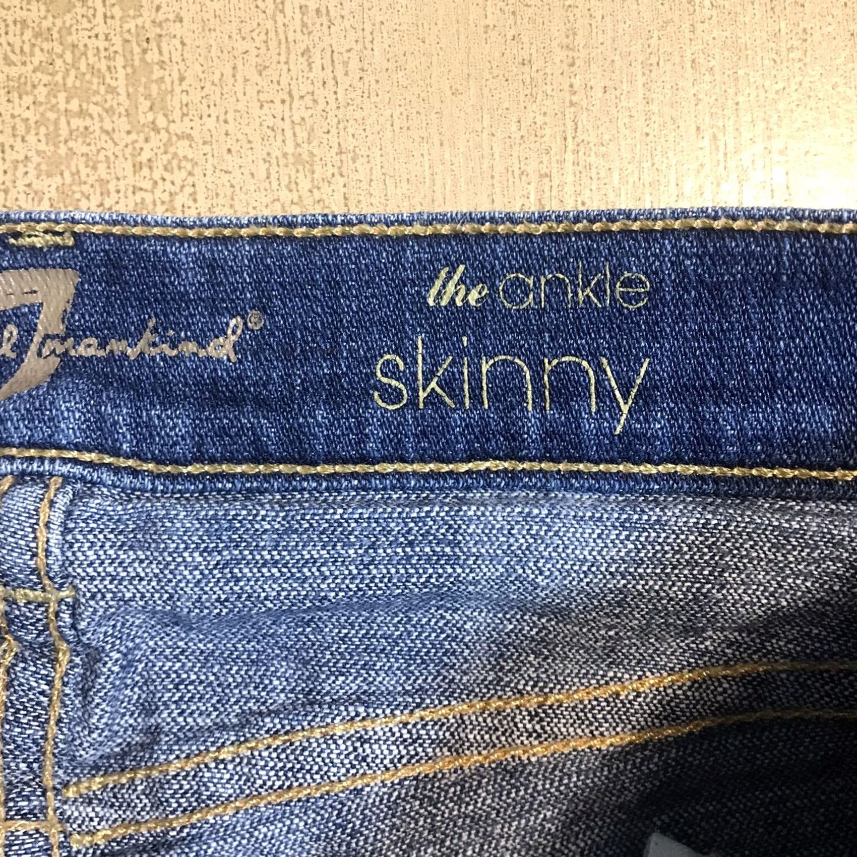 7 For All Mankind VINTAGE 7 For All Mankind Jeans Womens High Waist Skinny Distressed Blue 28 Inseam 90s Bohemian Womens Jeans Size 26" / US 2 / IT 38 - 6 Thumbnail