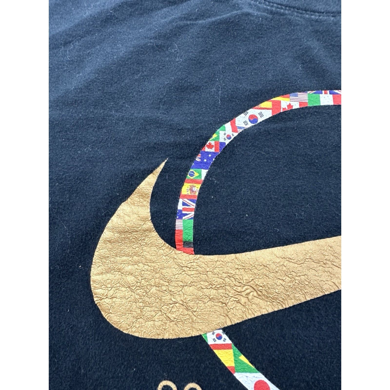Nike Nike Men's XL T-Shirt Black Gold Swoosh 2020 Olympics World Cup Flags Graphic Tee Size US XL / EU 56 / 4 - 3 Thumbnail