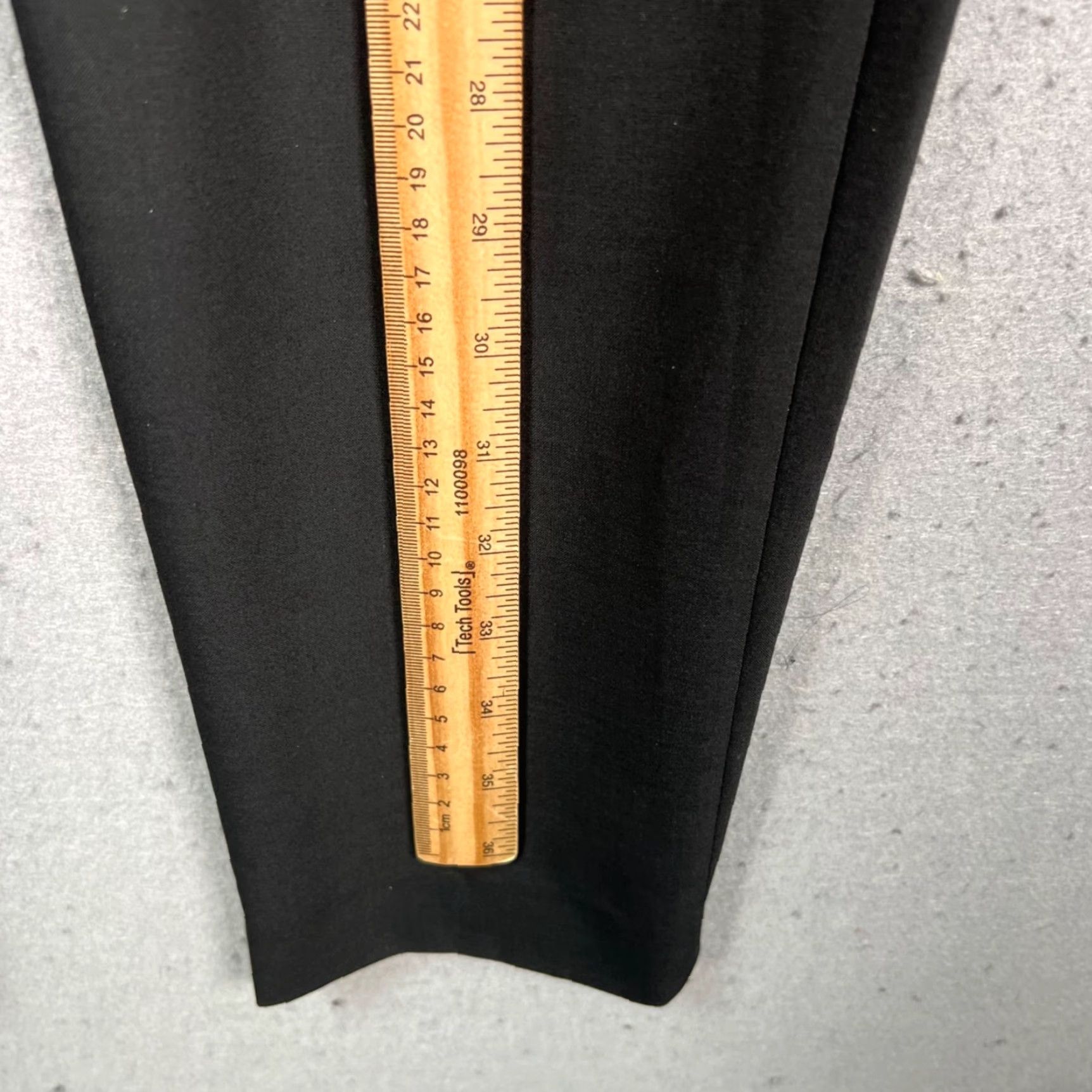 Tibi Tibi Slim Womens Pants Flat Front Wool-Blend Black with Faux Leather Trim Dress Pants 8 Regular Inseam 29 Polyster, Wool Size 30" / US 8 / IT 44 - 6 Thumbnail