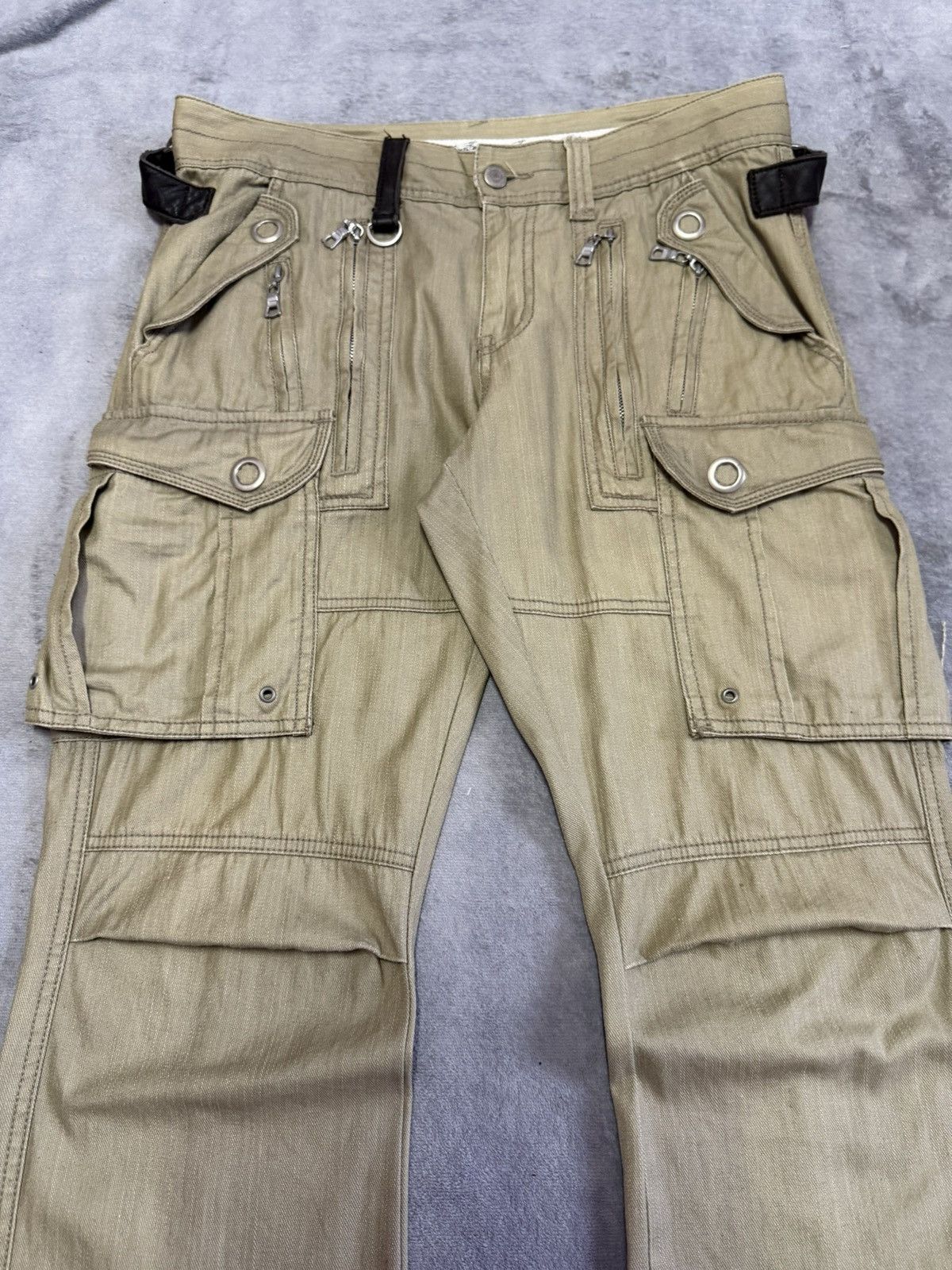 Tornado Mart Panelling Utility Tactical Cargo Flared Pants