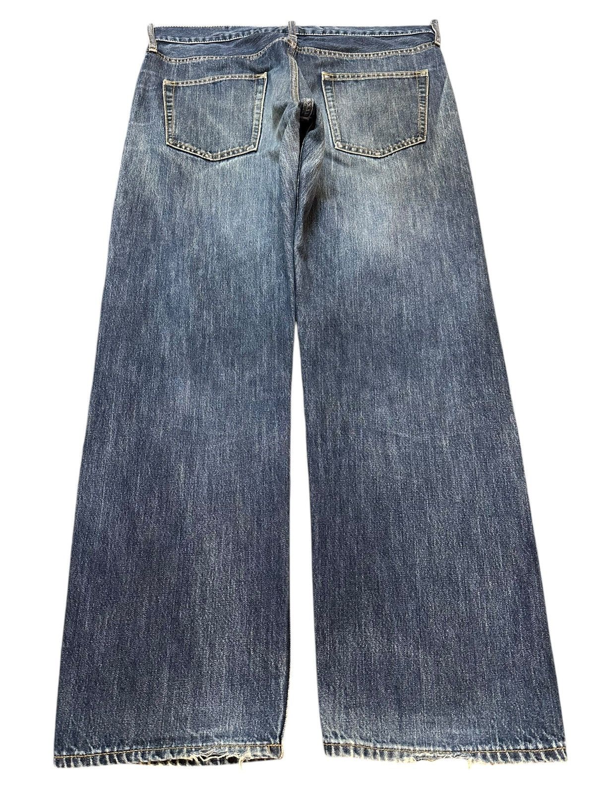 GU Vintage Japanese Brand GU Faded Wash Distressed Baggy Jeans Size US 34 / EU 50 - 2 Thumbnail