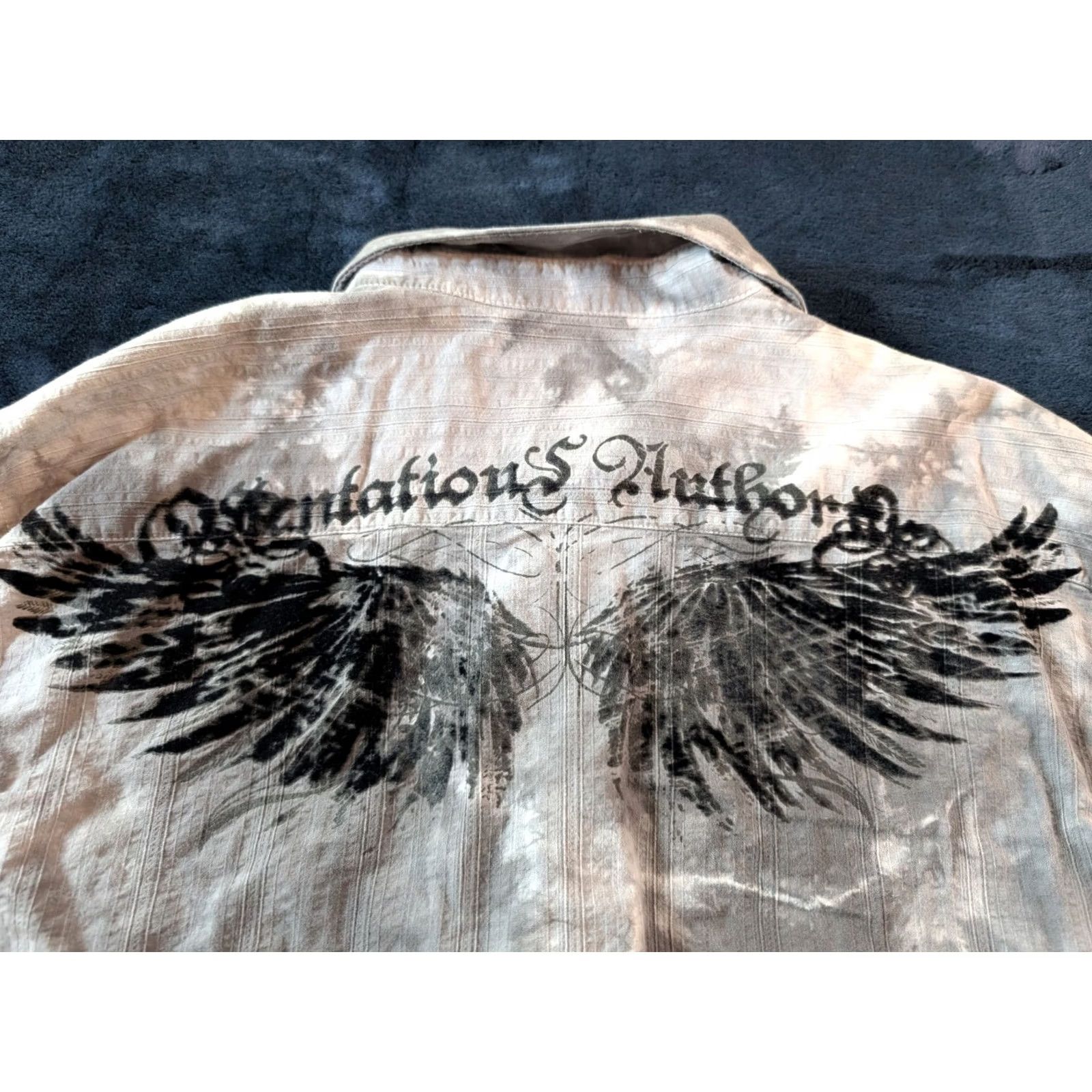 Affliction VINTAGE Eighty Eight Button-Up Shirt Grunge Y2K Affliction Gray Men's M Size US M / EU 48-50 / 2 - 7 Thumbnail