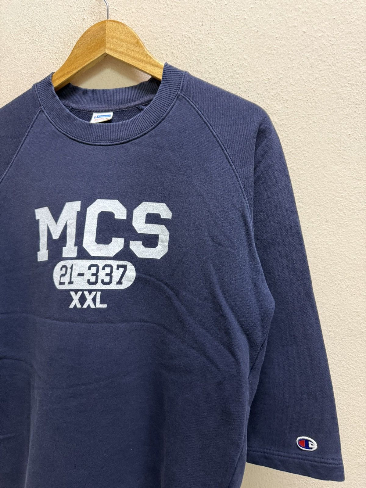 Champion Champion Navy Blue Graphic Text Sweatshirt Size US M / EU 48-50 / 2 - 16 Thumbnail