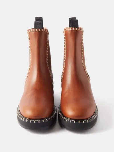 Chloe o1y0825 Leather Ankle Boots in Brown Size US 7 / IT 37 - 5 Thumbnail