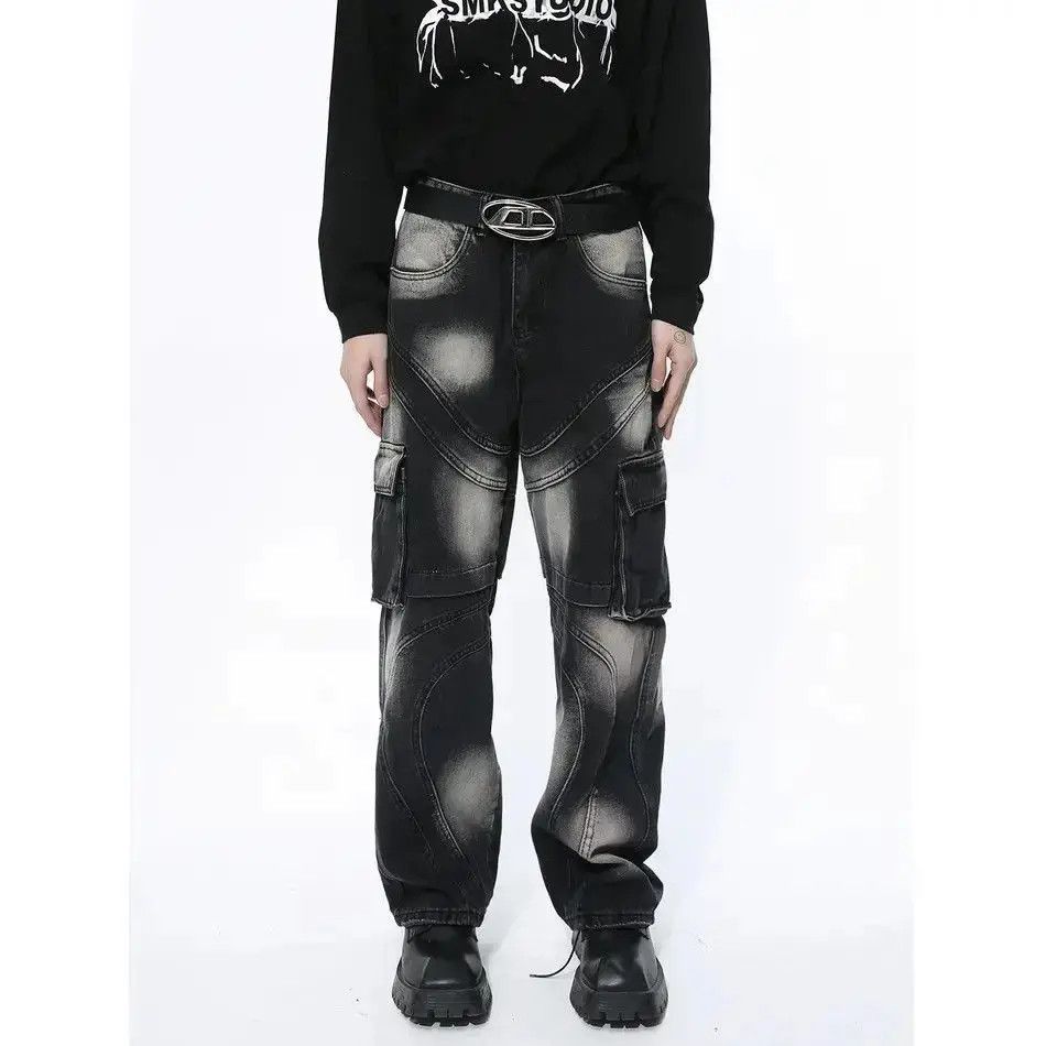 Japanese Brand Retro loose straight tie dye jeans Size US 32 / EU 48 - 3 Thumbnail