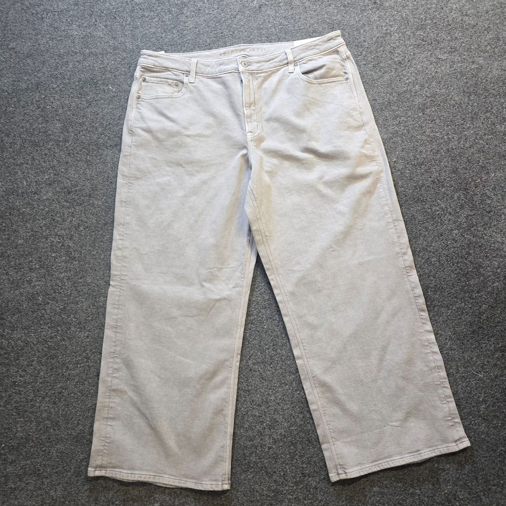 American Eagle Outfitters American Eagle Jeans Womens Size 18 Gray Stovepipe Wide Leg Denim Baggy Capsule Size 40" / US 18 - 2 Thumbnail