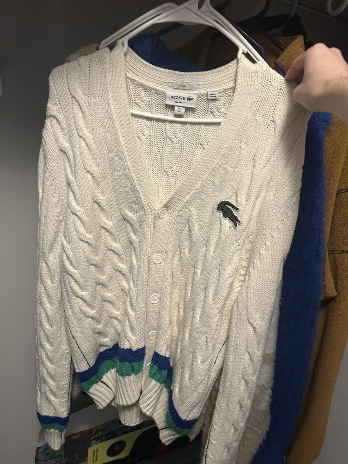 Lacoste Lacoste Embroidered Crocodile Cable Knit Cardigan Size US M / EU 48-50 / 2 - 1 Thumbnail