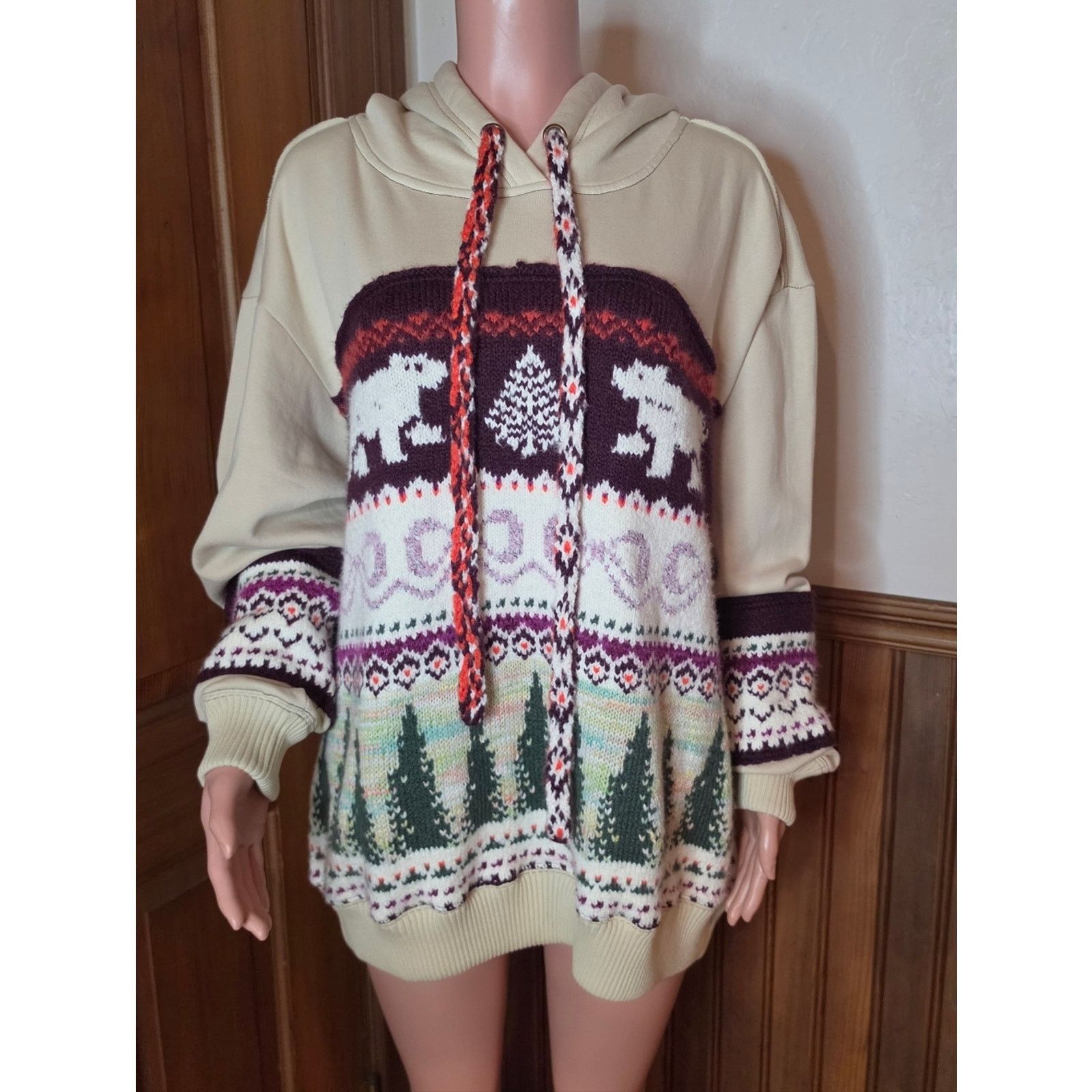 Free People NWOT Free People Lutz Fair Isle Hoodie Oversized M Size M / US 6-8 / IT 42-44 - 6 Thumbnail