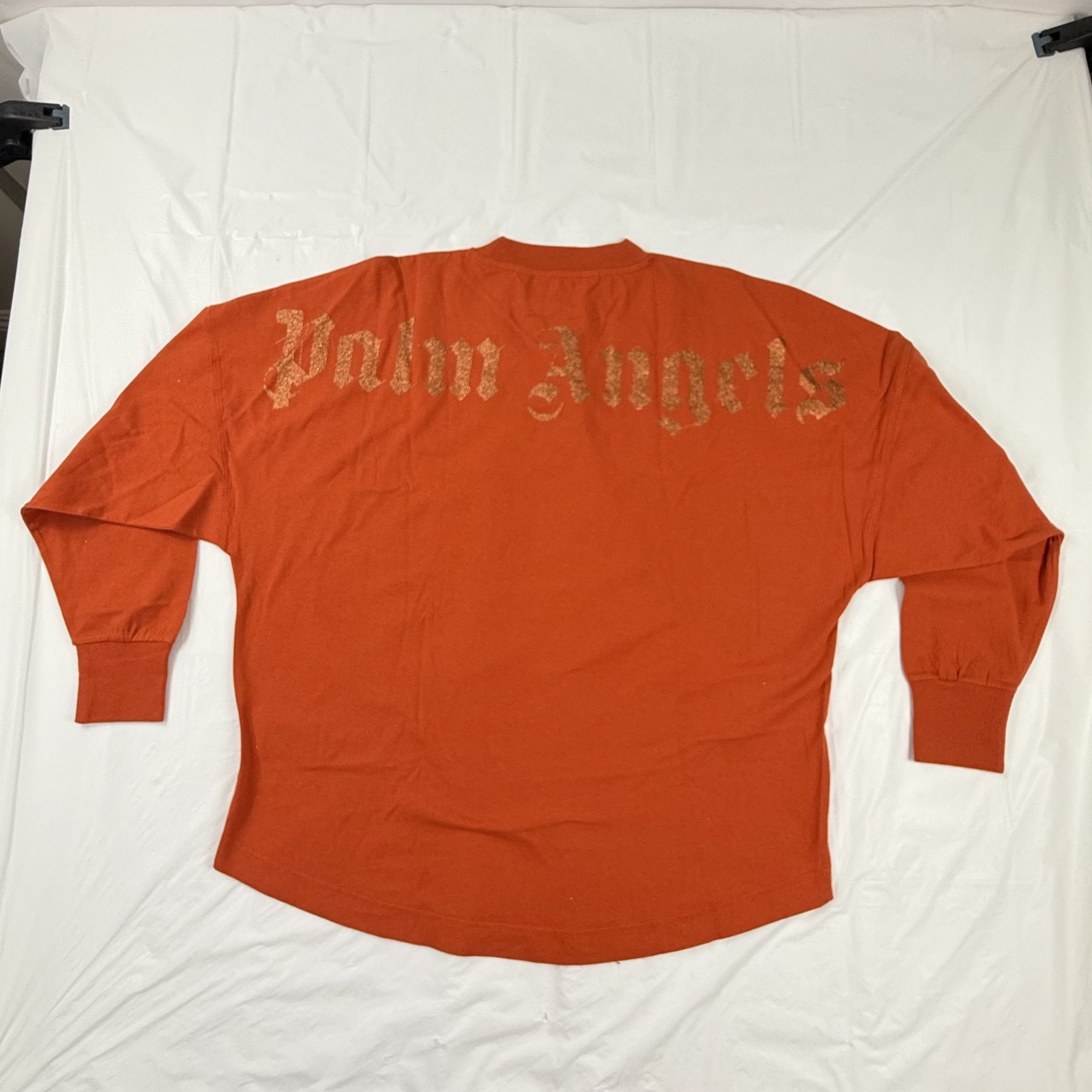 Palm Angels Palm Angels Orange Glitter Logo Long Sleeve T-Shirt XXL Size US XXL / EU 58 / 5 - 1 Thumbnail