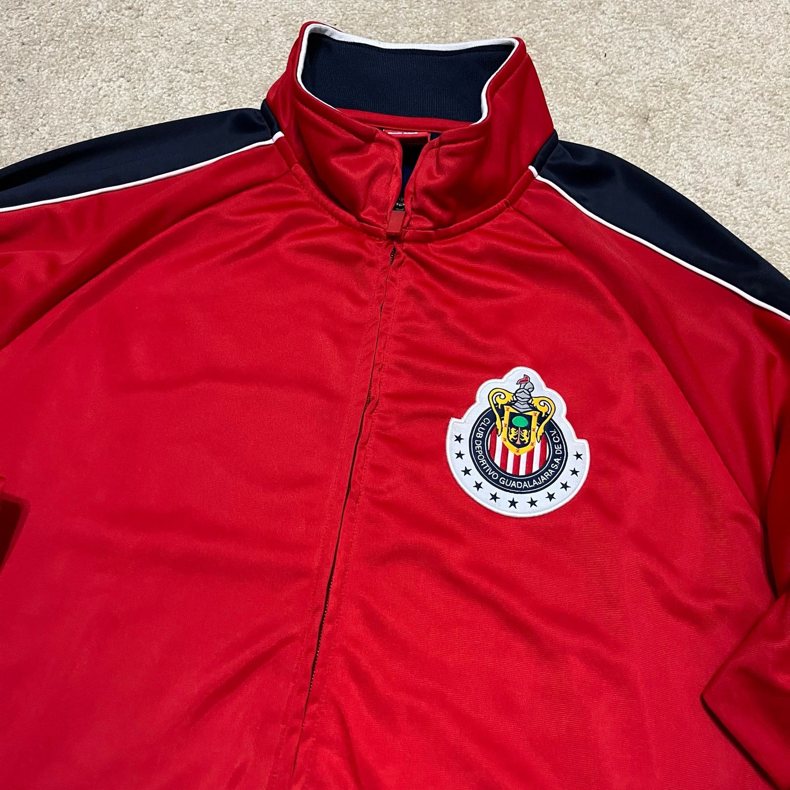 Other Vintage Chivas de Guadalajara Red Navy Soccer Track Jacket Size US XL / EU 56 / 4 - 3 Thumbnail