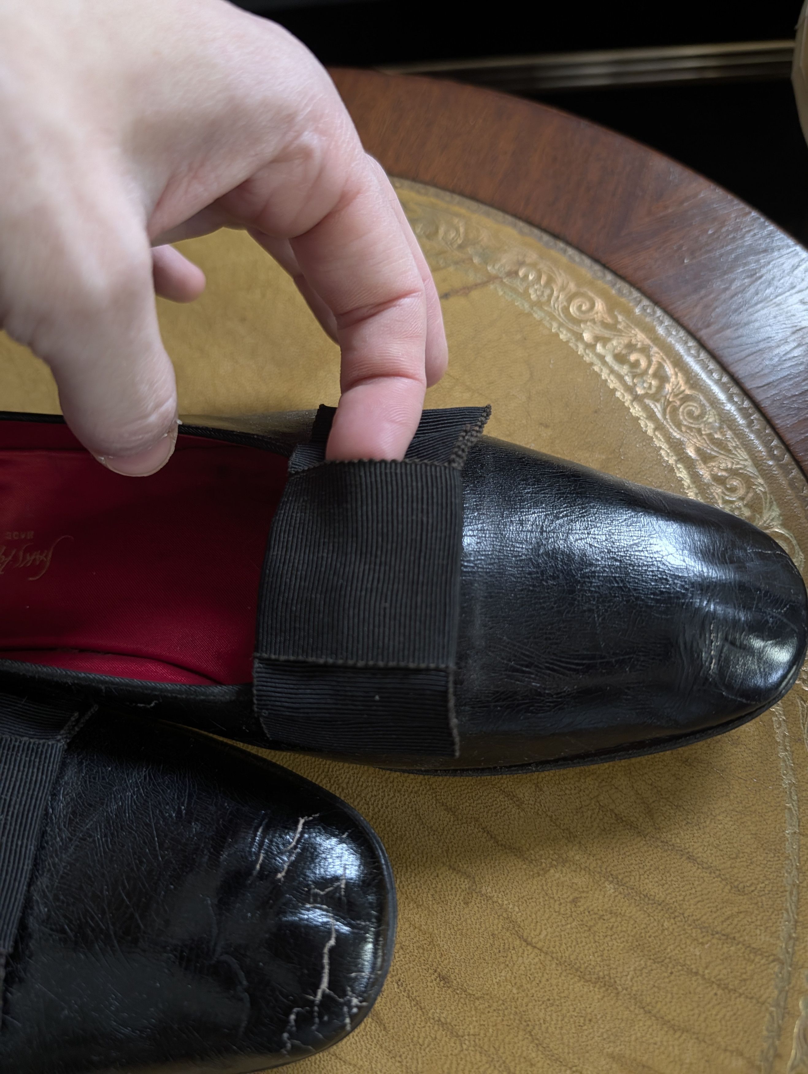 Vintage Alan McAfee Saks handmade turn shoe black patent loafers Size US 8 / EU 41 - 5 Thumbnail
