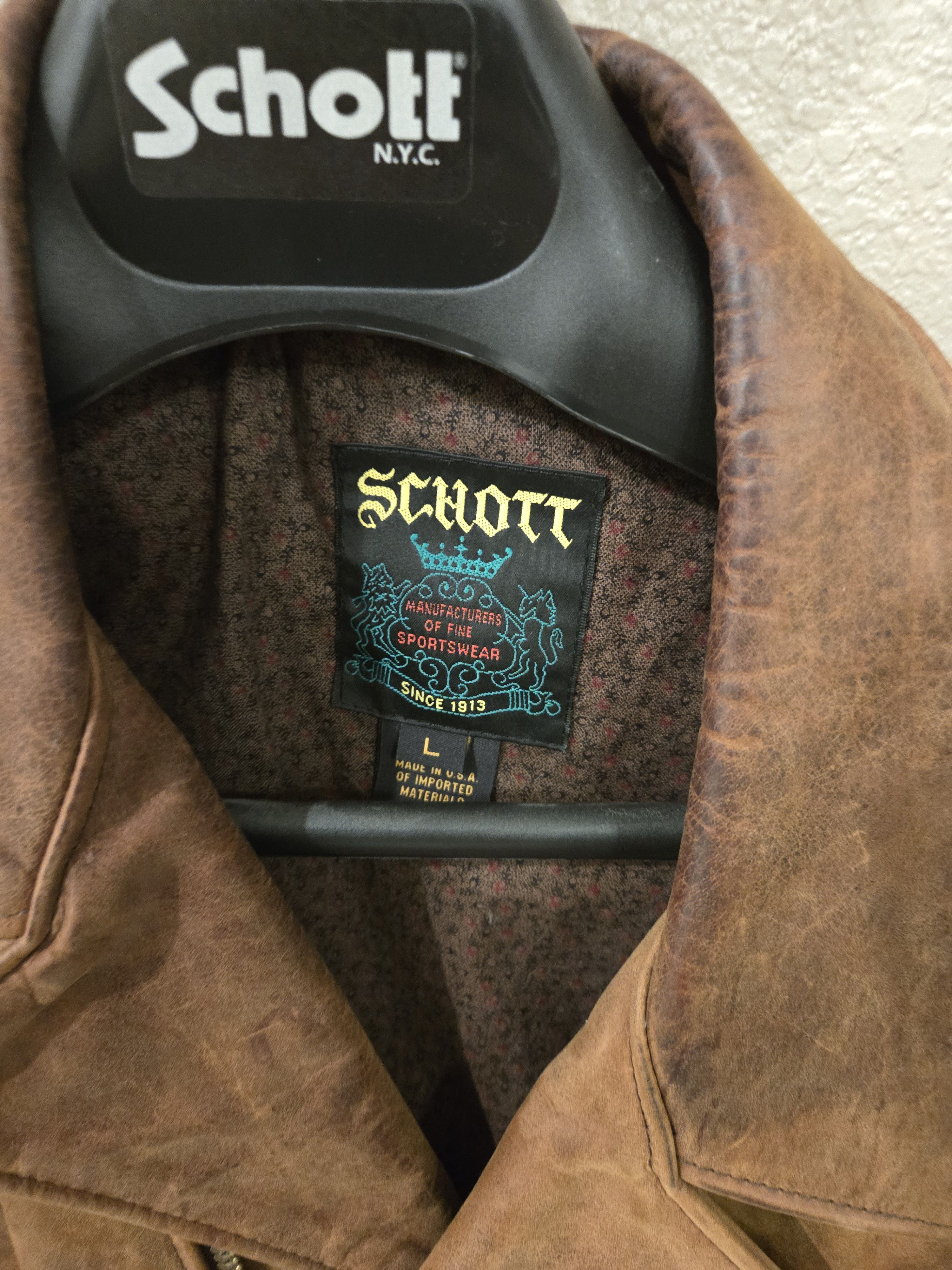 Schott Schott 508 Express Leather Jacket Size US L / EU 52-54 / 3 - 3 Thumbnail